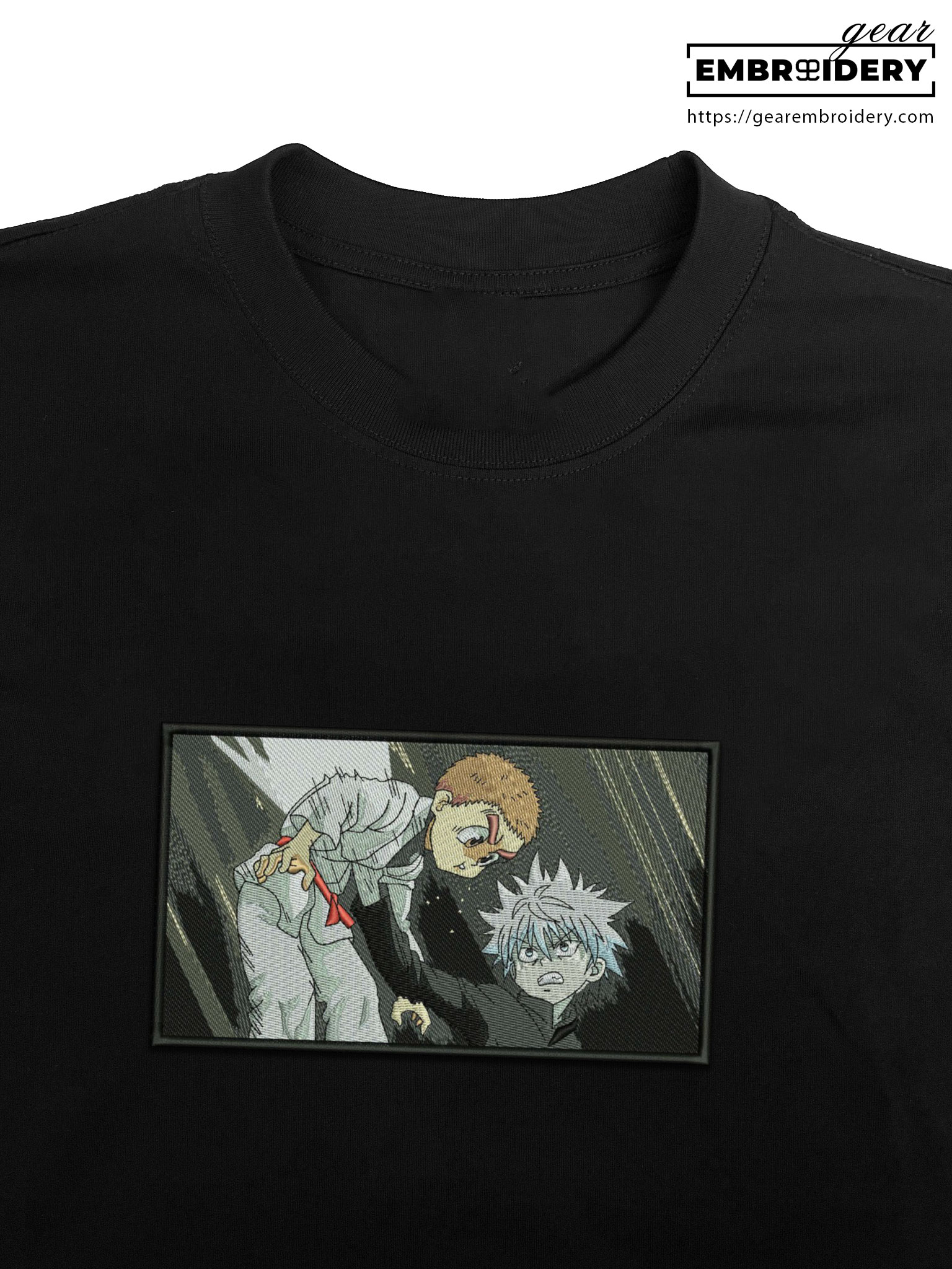 Killua punch Hunter x Hunter Anime Embroidered Design Personalized Embroidered T Shirt Sweatshirt Hoodie Clothing HXH050
