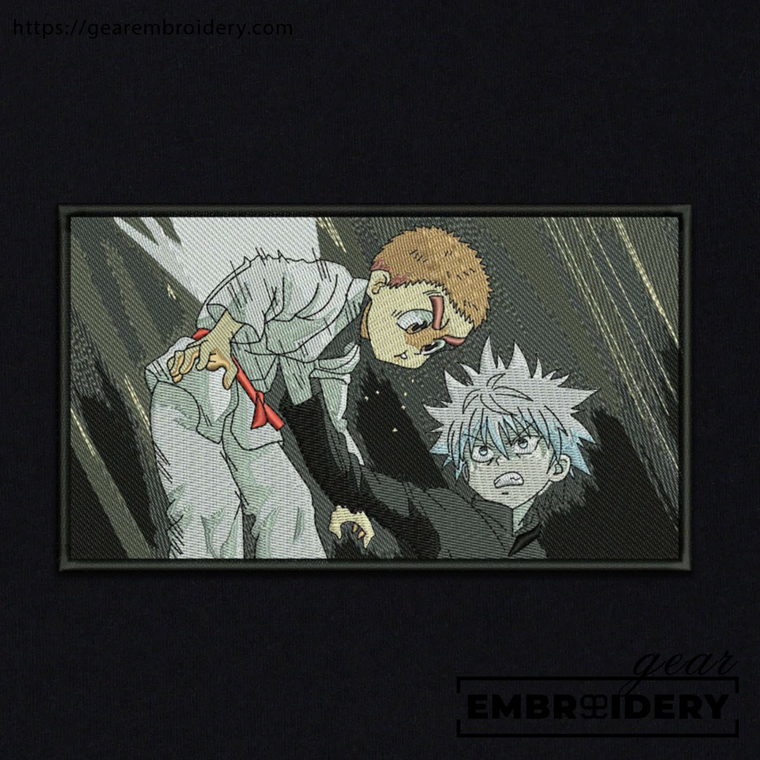 Killua punch Hunter x Hunter Anime Embroidered Design Personalized Embroidered T Shirt Sweatshirt Hoodie Clothing HXH050