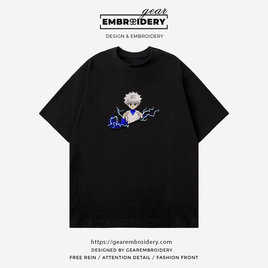 Killua swoosh Hunter x Hunter Nike Anime Embroidered Design Personalized Embroidered T Shirt Sweatshirt Hoodie Clothing HXH054