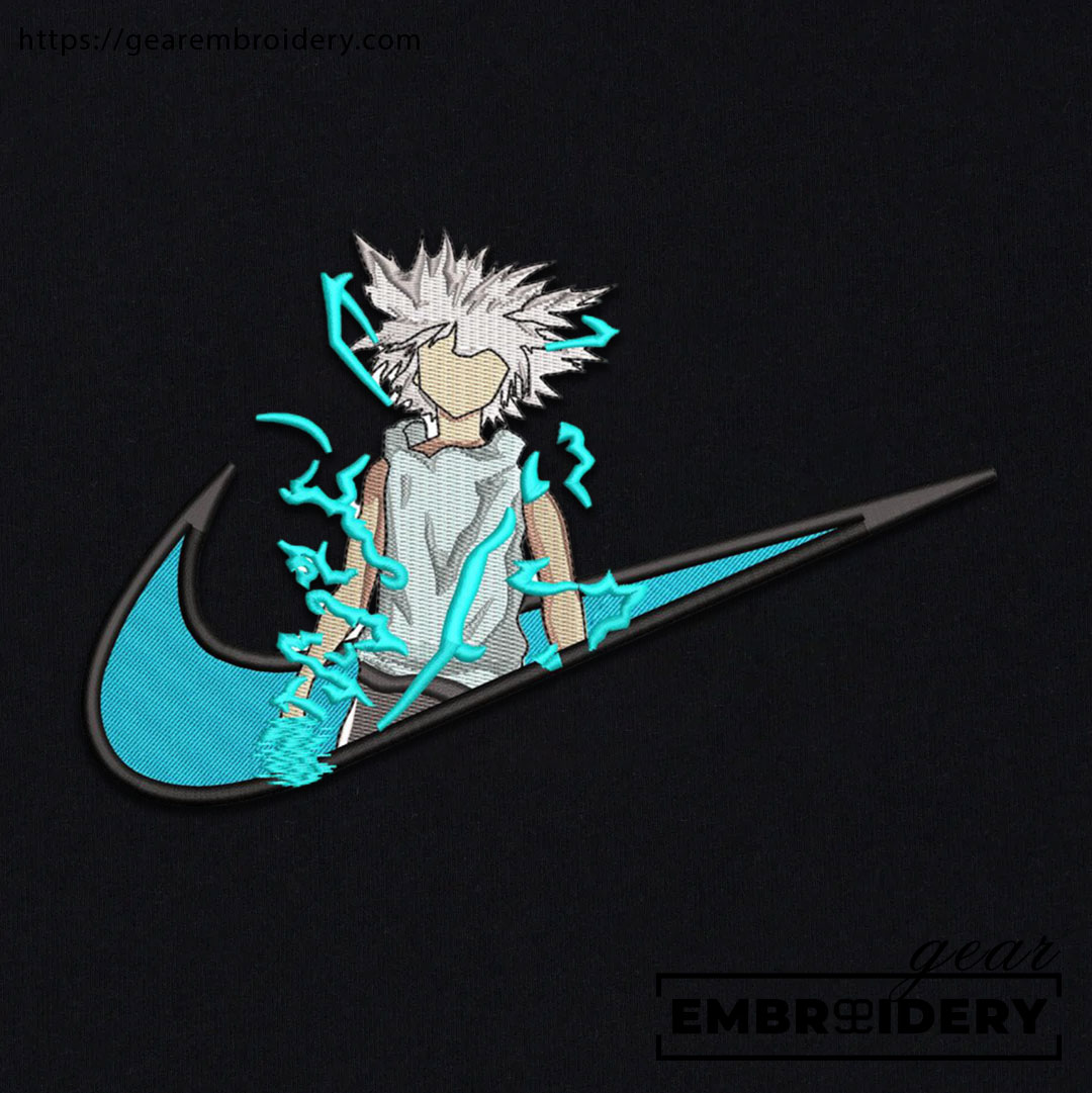 Killua swoosh Hunter x Hunter Nike Anime Embroidered Design Personalized Embroidered T Shirt Sweatshirt Hoodie Clothing HXH056