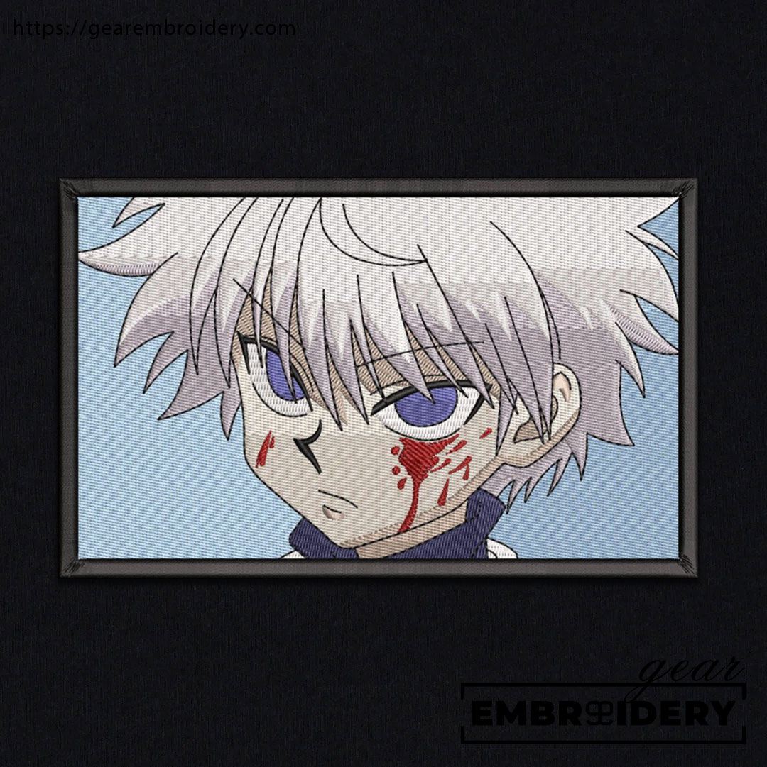 Killua zoldyck Hunter x Hunter Anime Embroidered Design Personalized Embroidered T Shirt Sweatshirt Hoodie Clothing HXH058