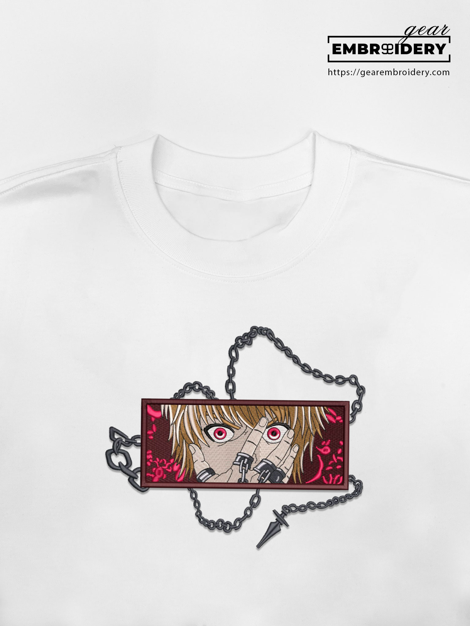 Kurapika chain eyes Hunter x Hunter Anime Embroidered Design Personalized Embroidered T Shirt Sweatshirt Hoodie Clothing HXH059