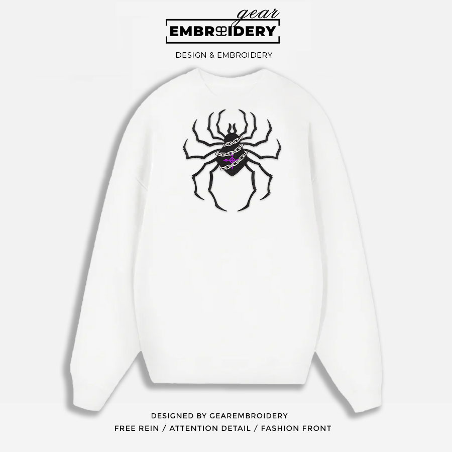 Spider chained Hunter x Hunter Anime Embroidered Design Personalized Embroidered T Shirt Sweatshirt Hoodie Clothing HXH069