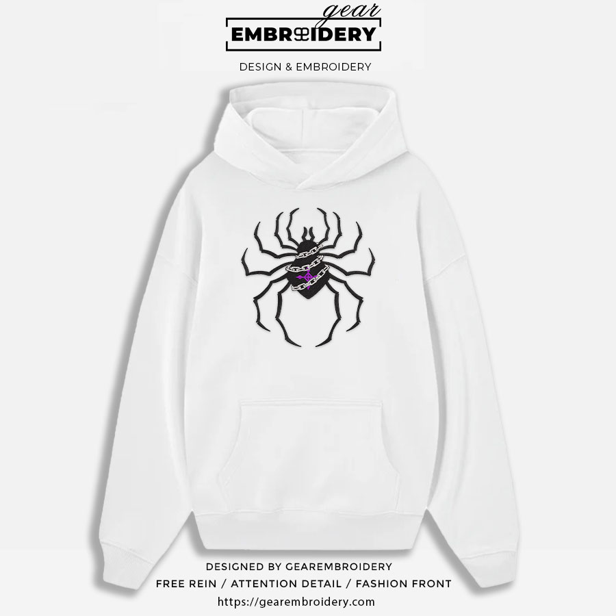 Spider chained Hunter x Hunter Anime Embroidered Design Personalized Embroidered T Shirt Sweatshirt Hoodie Clothing HXH069