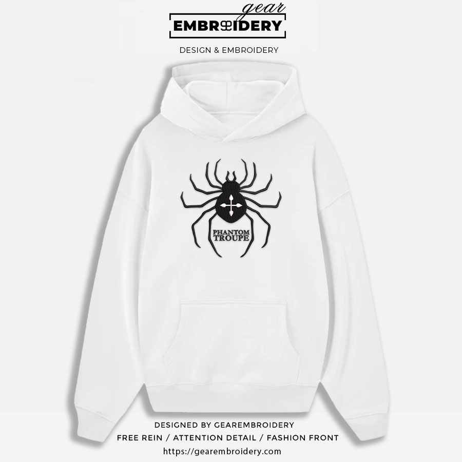 Spider phantom troupe Hunter x Hunter Anime Embroidered Design Personalized Embroidered T Shirt Sweatshirt Hoodie Clothing HXH070
