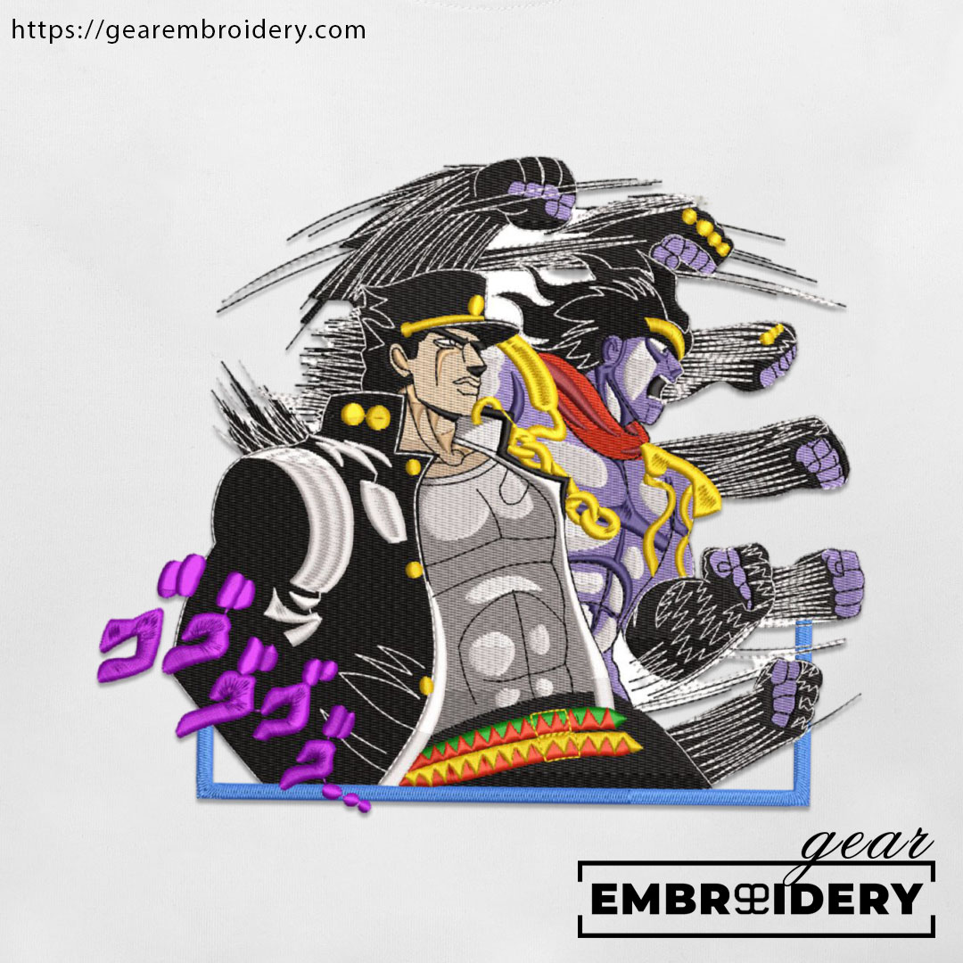 Jotaro Kujo JoJo's Bizarre Adventure Embroidered Design Personalized Embroidered T Shirt Sweatshirt Hoodie Clothing JJBA011