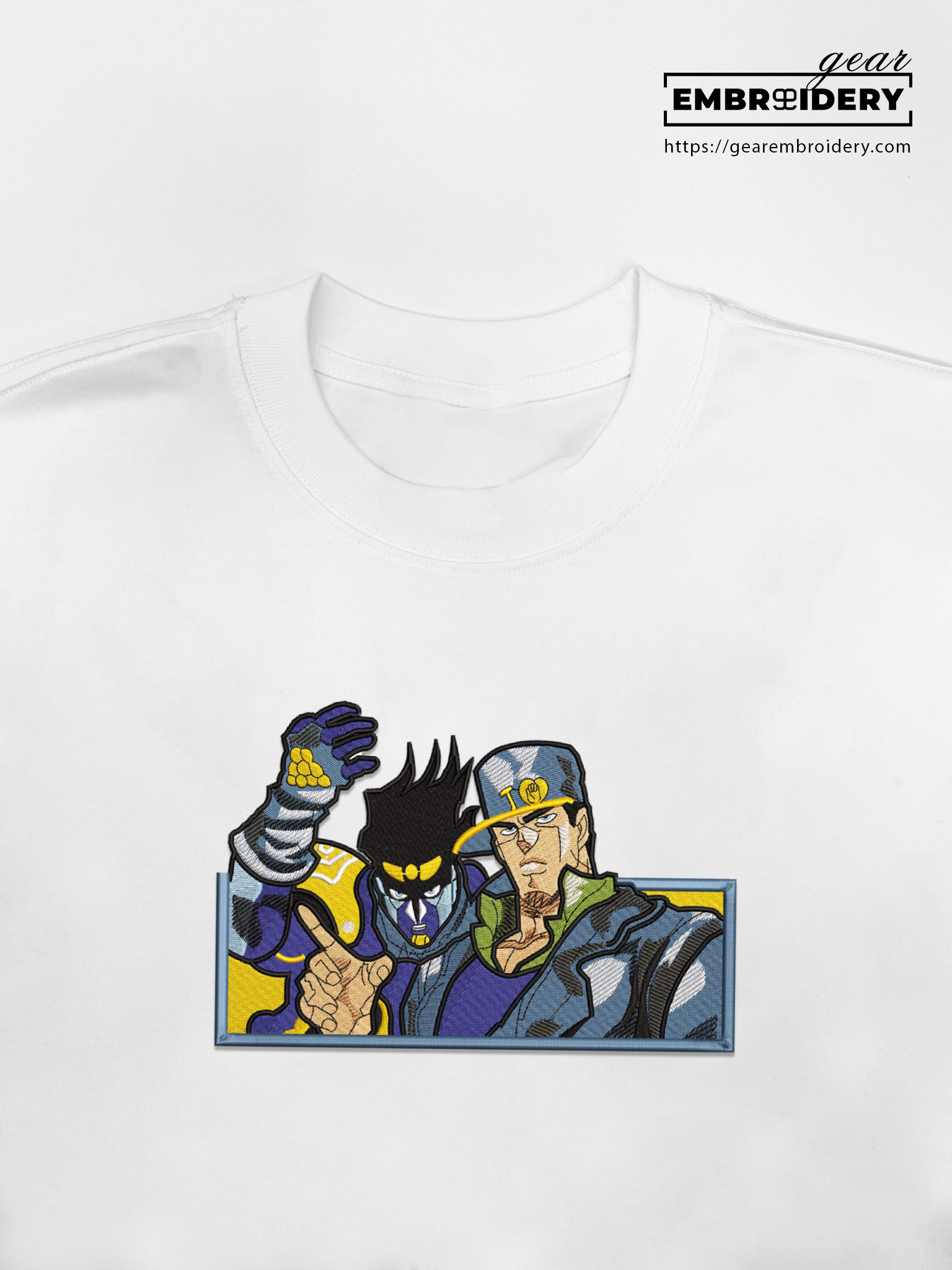 Jotaro Kujo JoJo's Bizarre Adventure Embroidered Design Personalized Embroidered T Shirt Sweatshirt Hoodie Clothing JJBA012