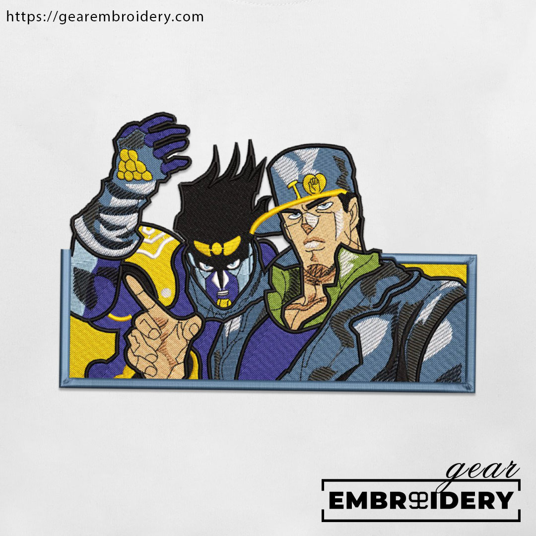 Jotaro Kujo JoJo's Bizarre Adventure Embroidered Design Personalized Embroidered T Shirt Sweatshirt Hoodie Clothing JJBA012