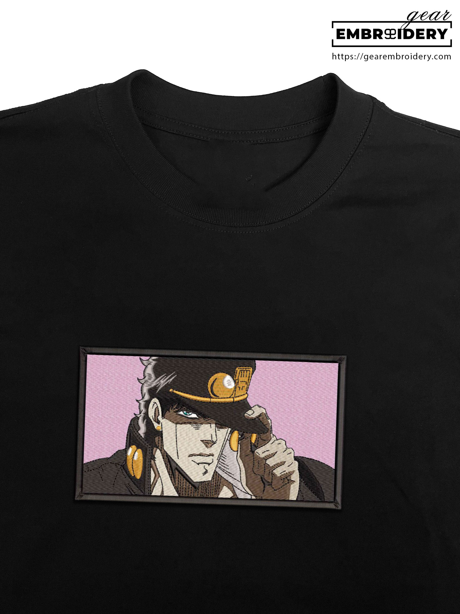 Jotaro kujo JoJo's Bizarre Adventure Embroidered Design Personalized Embroidered T Shirt Sweatshirt Hoodie Clothing JJBA013