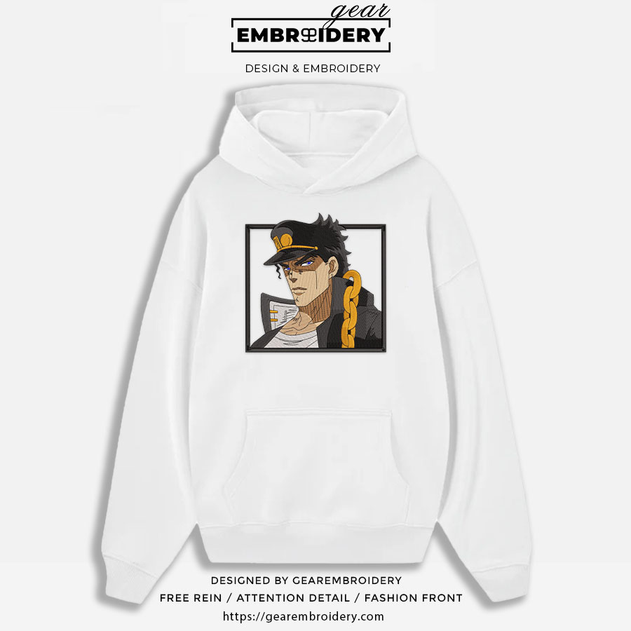 Jotaro kujo JoJo's Bizarre Adventure Embroidered Design Personalized Embroidered T Shirt Sweatshirt Hoodie Clothing JJBA014