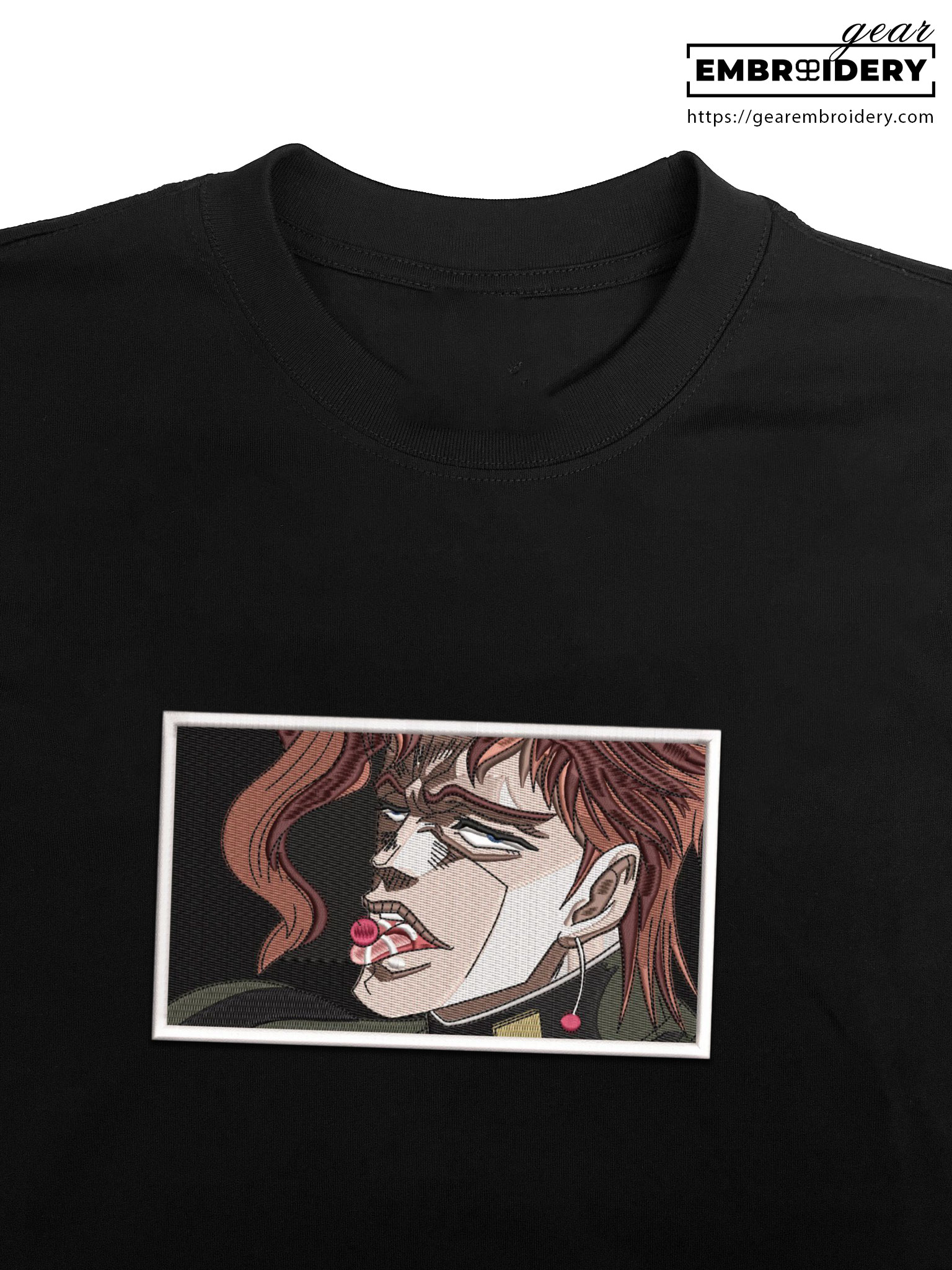 Kakyoin noriaki JoJo's Bizarre Adventure Embroidered Design Personalized Embroidered T Shirt Sweatshirt Hoodie Clothing JJBA016