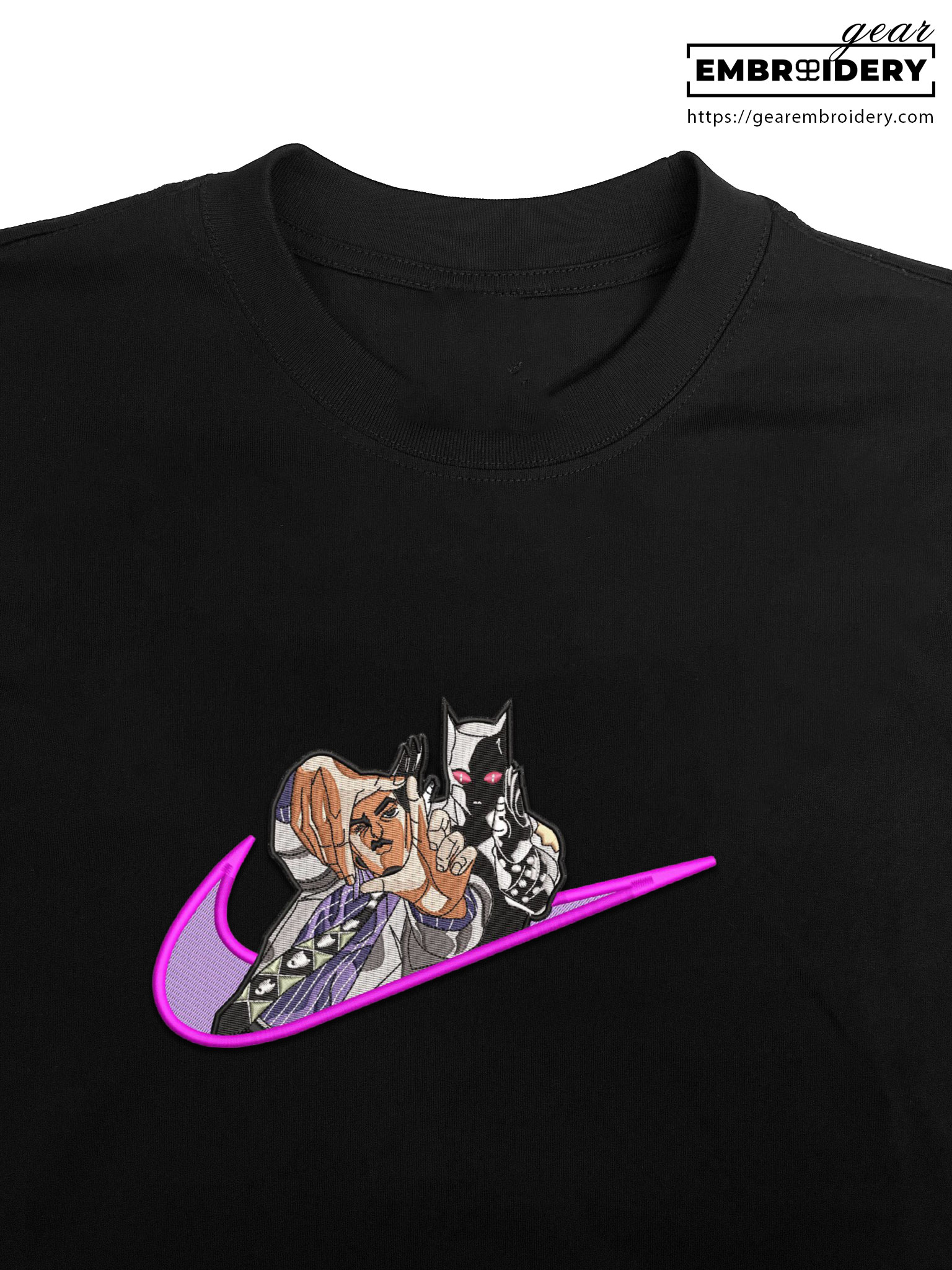 Killer queen swoosh nike JoJo's Bizarre Adventure Anime Embroidered Design Personalized Embroidered T Shirt Sweatshirt Hoodie Clothing JJBA018