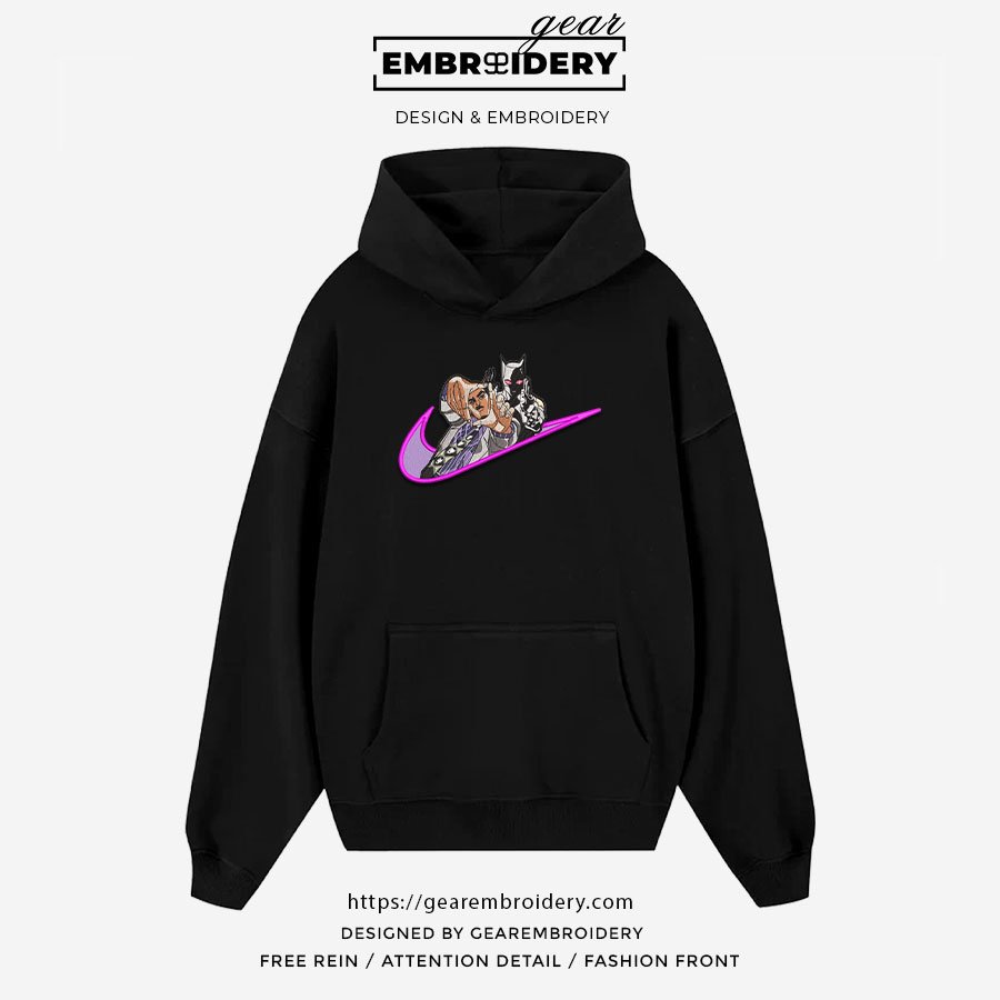 Killer queen swoosh nike JoJo's Bizarre Adventure Anime Embroidered Design Personalized Embroidered T Shirt Sweatshirt Hoodie Clothing JJBA018