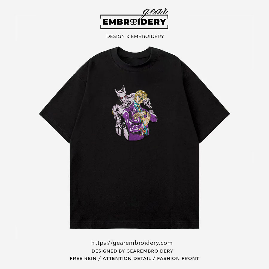 Yoshikage kira JoJo's Bizarre Adventure Embroidered Design Personalized Embroidered T Shirt Sweatshirt Hoodie Clothing JJBA019