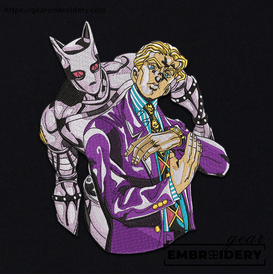 Yoshikage kira JoJo's Bizarre Adventure Embroidered Design Personalized Embroidered T Shirt Sweatshirt Hoodie Clothing JJBA019
