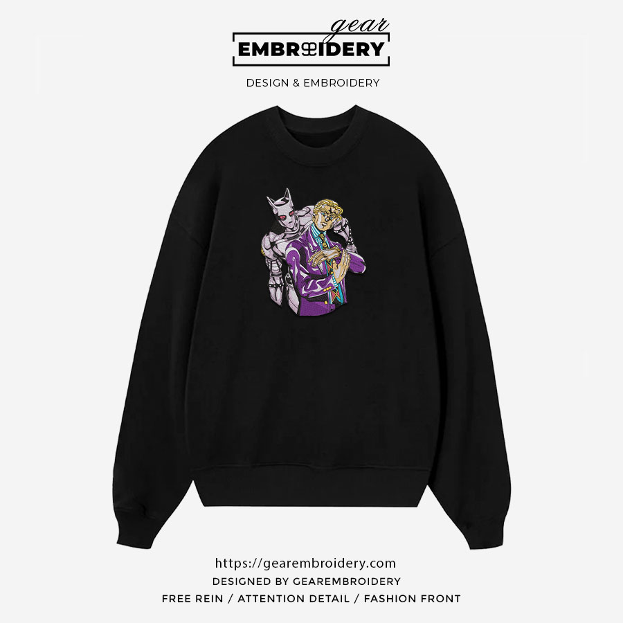 Yoshikage kira JoJo's Bizarre Adventure Embroidered Design Personalized Embroidered T Shirt Sweatshirt Hoodie Clothing JJBA019