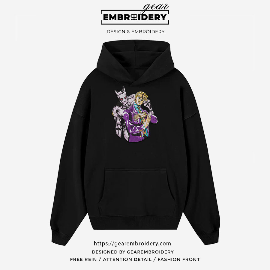 Yoshikage kira JoJo's Bizarre Adventure Embroidered Design Personalized Embroidered T Shirt Sweatshirt Hoodie Clothing JJBA019