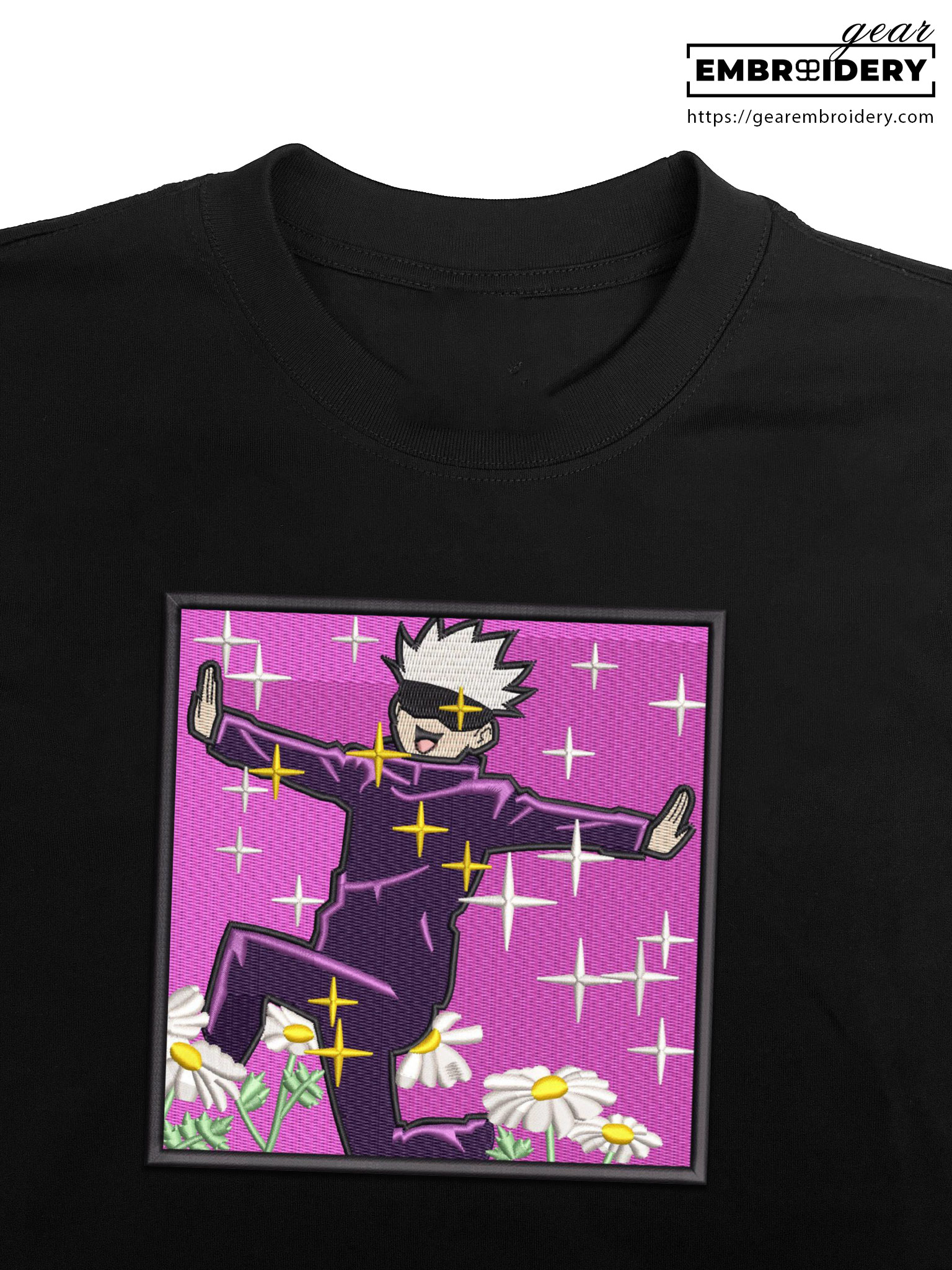 Gojo i’ll murder you Jujutsu Kaisen Anime Embroidered Design Personalized Embroidered T Shirt Sweatshirt Hoodie Clothing JK023