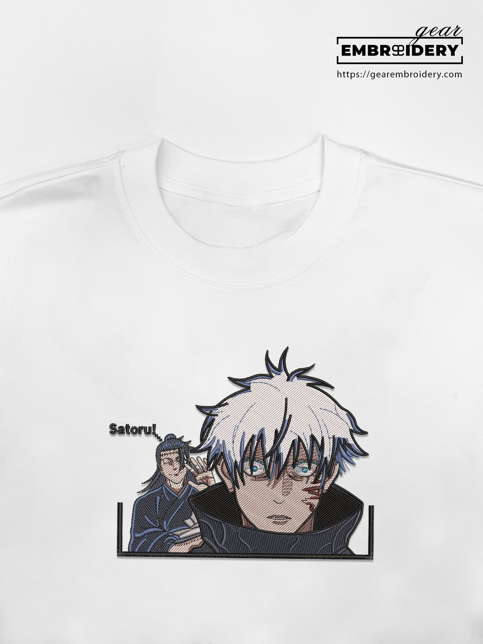 Gojo kenjaku Jujutsu Kaisen Anime Embroidered Design Personalized Embroidered T Shirt Sweatshirt Hoodie Clothing JK024