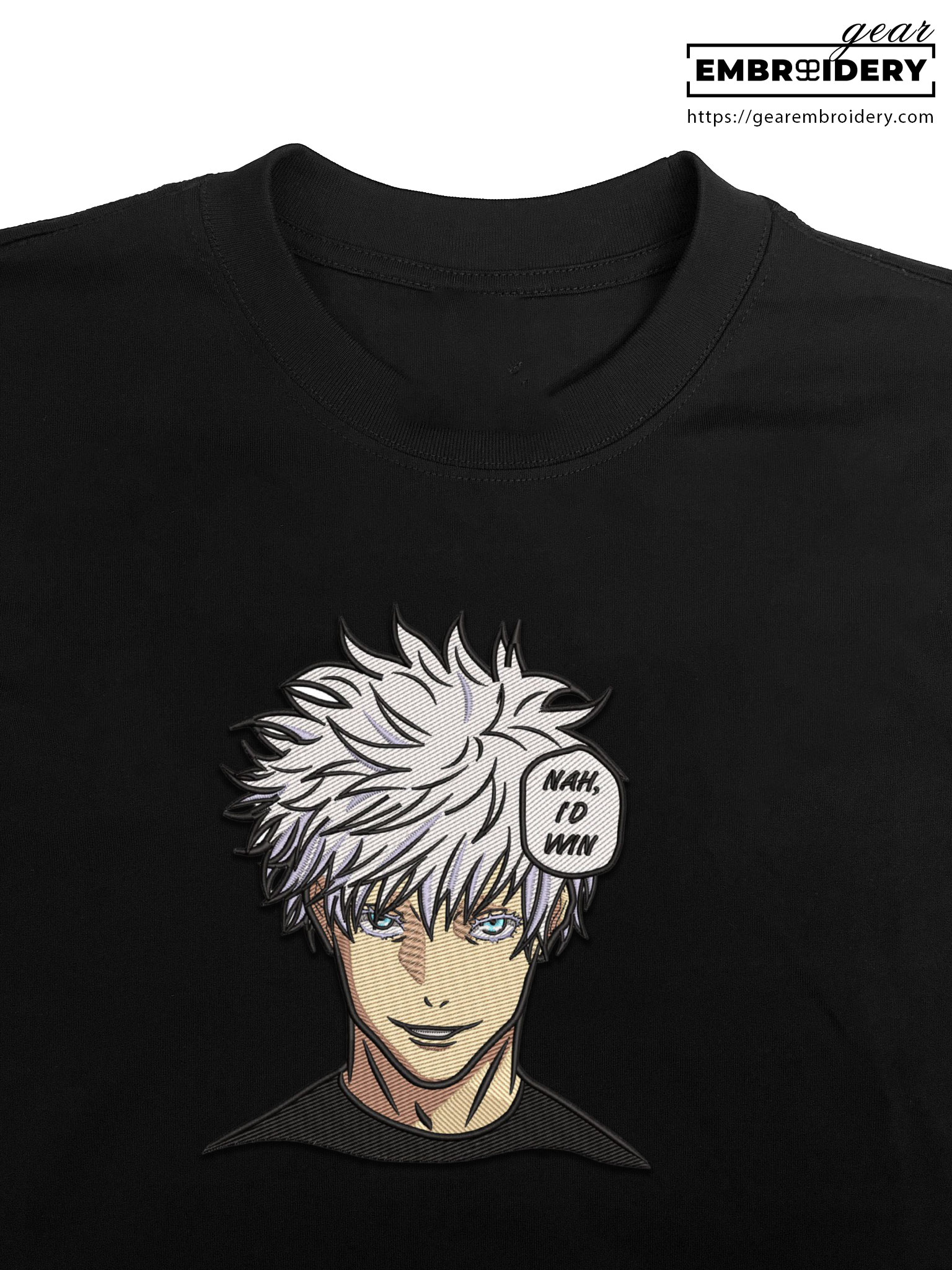 Gojo nah i’d win Jujutsu Kaisen Anime Embroidered Design Personalized Embroidered T Shirt Sweatshirt Hoodie Clothing JK026