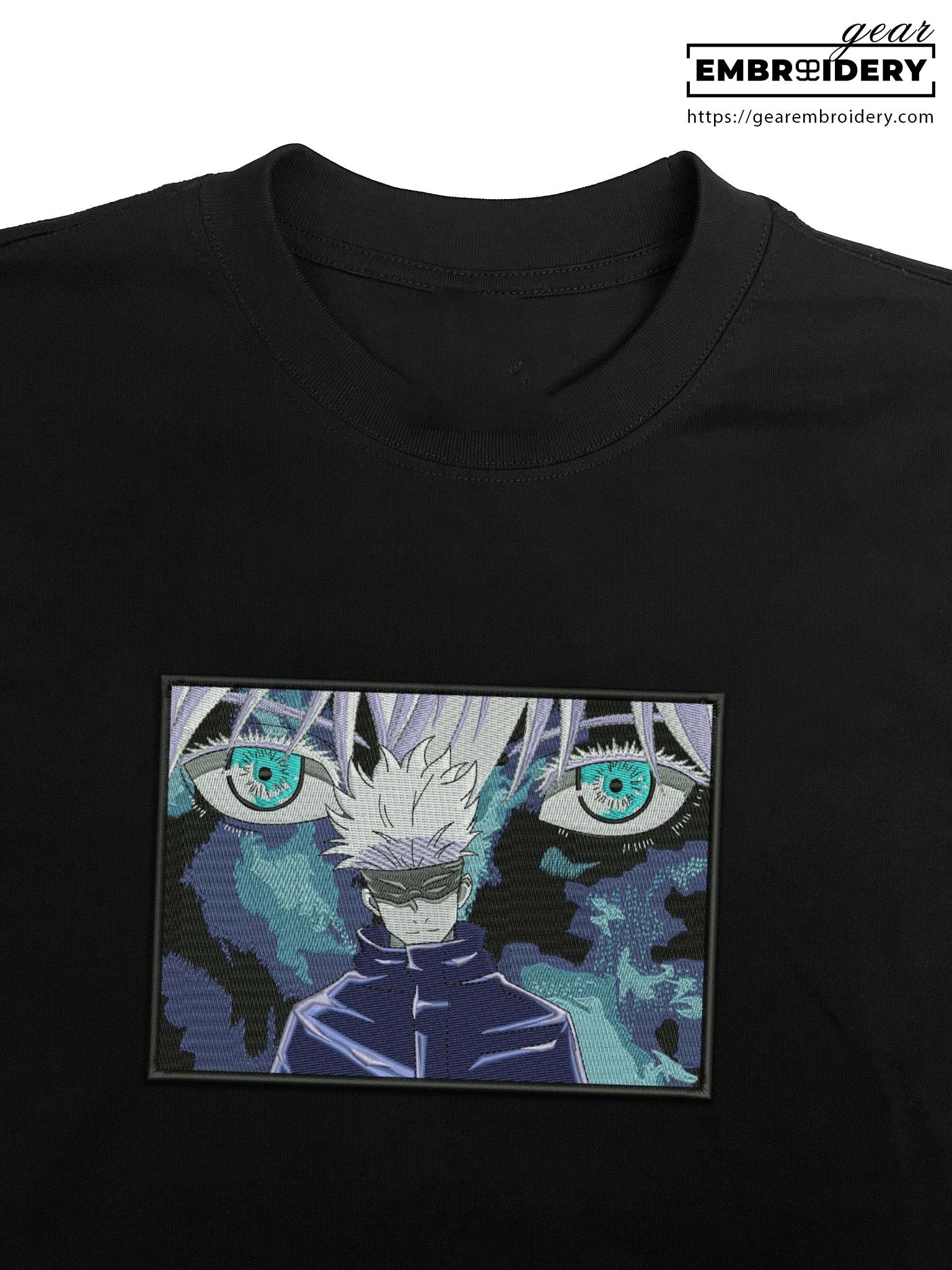 Gojo satoru eyes Jujutsu Kaisen Anime Embroidered Design Personalized Embroidered T Shirt Sweatshirt Hoodie Clothing JK040