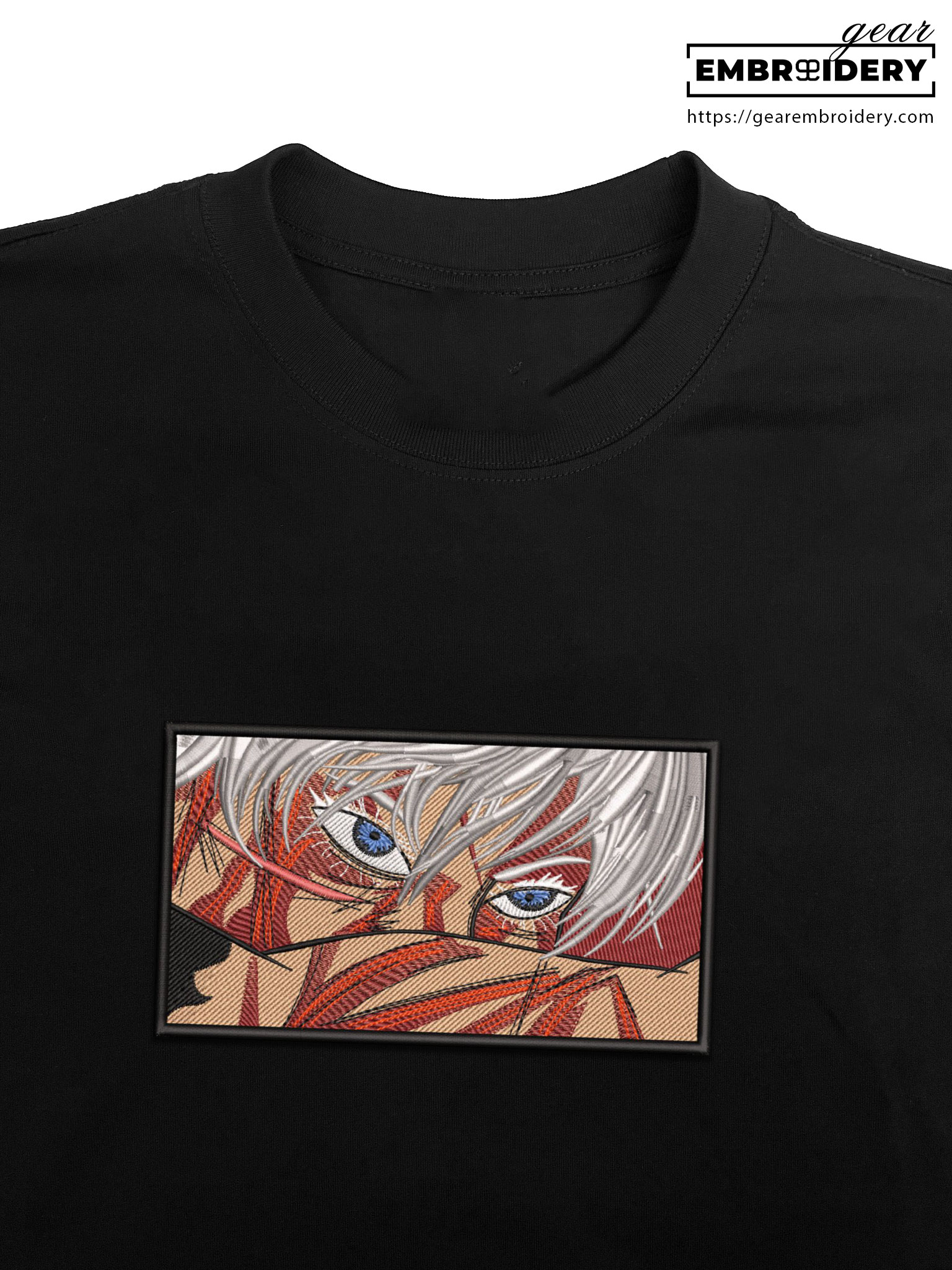 Gojo satoru eyes Jujutsu Kaisen Anime Embroidered Design Personalized Embroidered T Shirt Sweatshirt Hoodie Clothing JK041