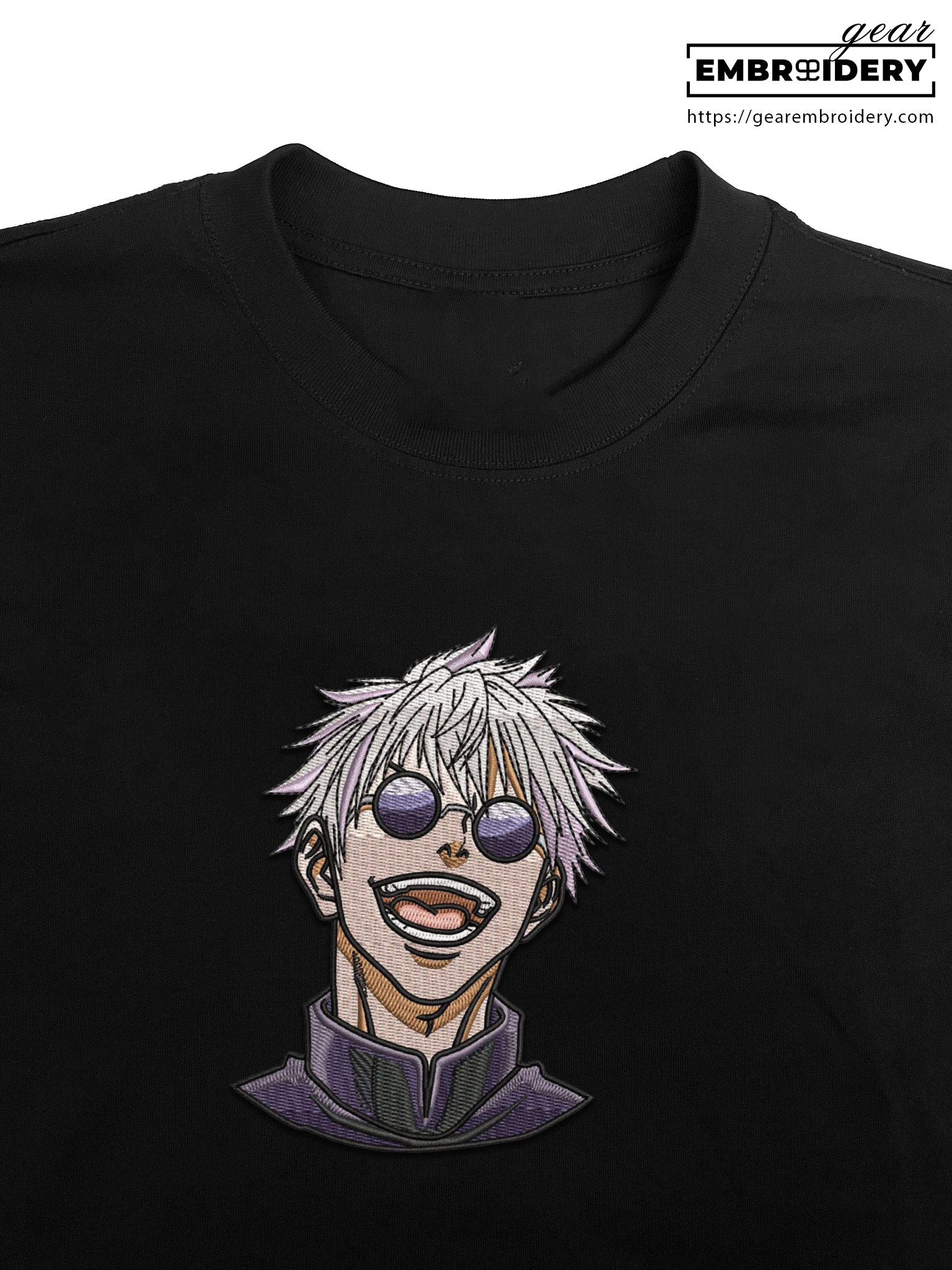 Gojo satoru Jujutsu Kaisen Anime Embroidered Design Personalized Embroidered T Shirt Sweatshirt Hoodie Clothing JK029