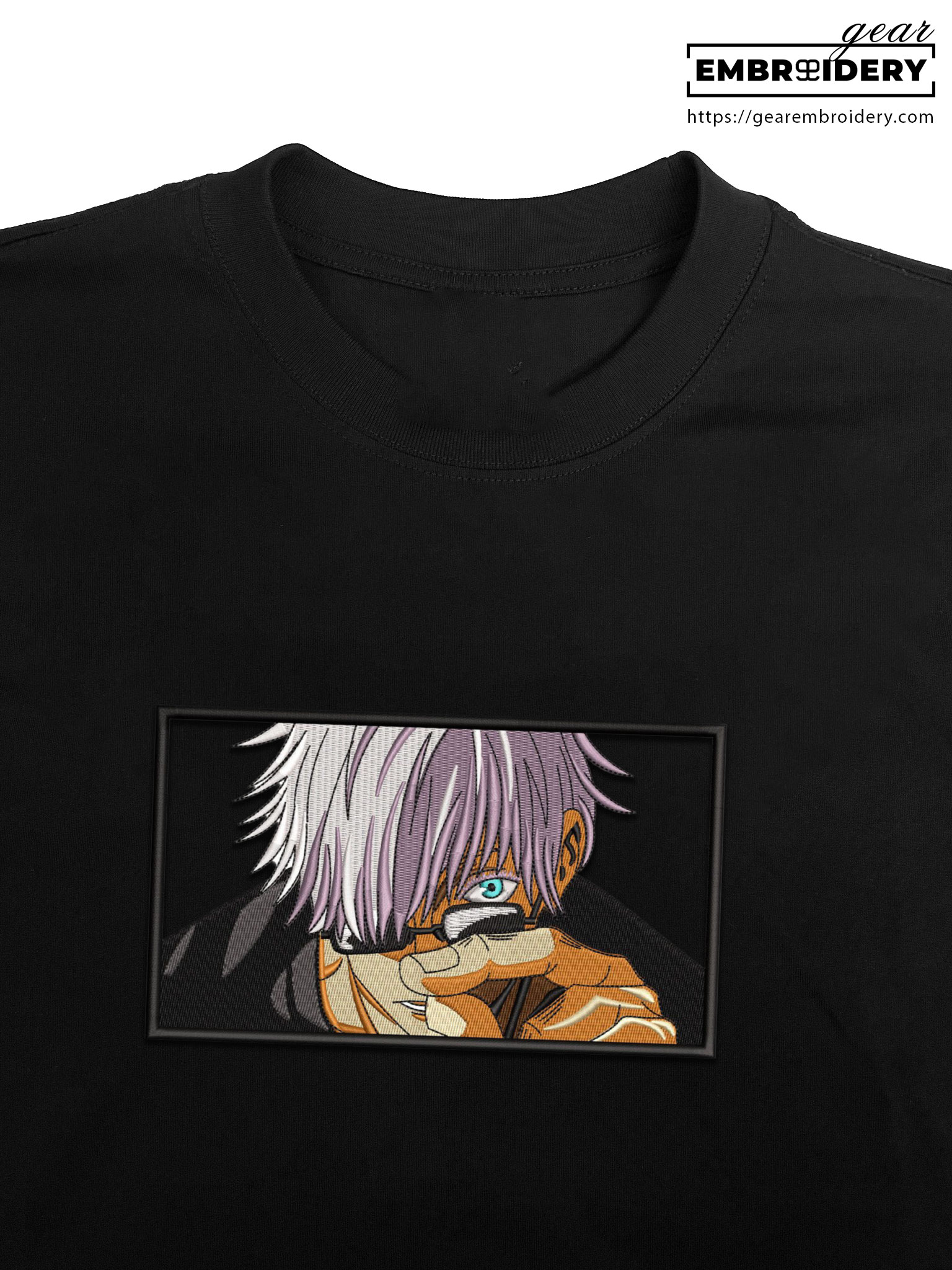 Gojo satoru Jujutsu Kaisen Anime Embroidered Design Personalized Embroidered T Shirt Sweatshirt Hoodie Clothing JK032