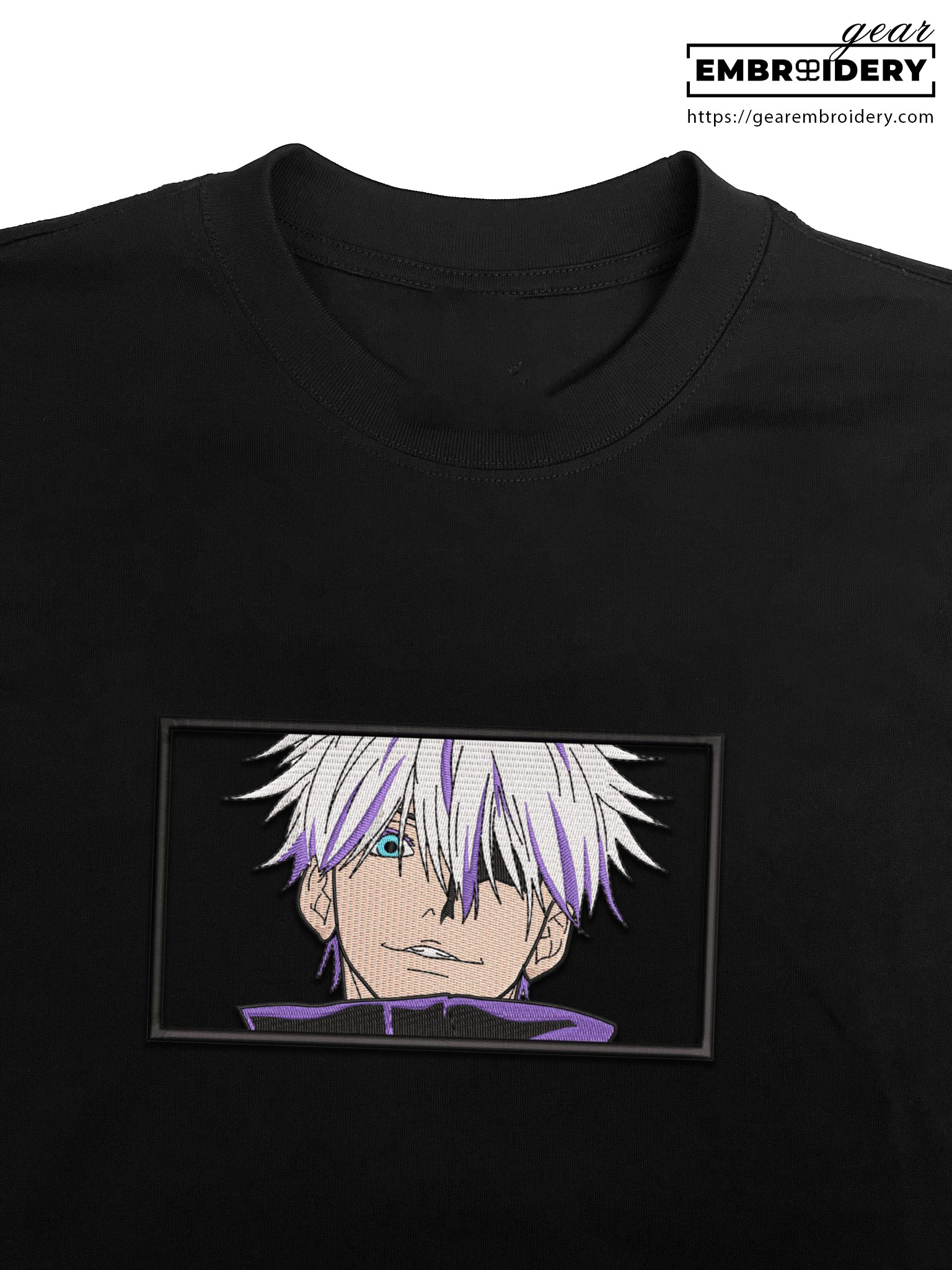 Gojo satoru Jujutsu Kaisen Anime Embroidered Design Personalized Embroidered T Shirt Sweatshirt Hoodie Clothing JK033