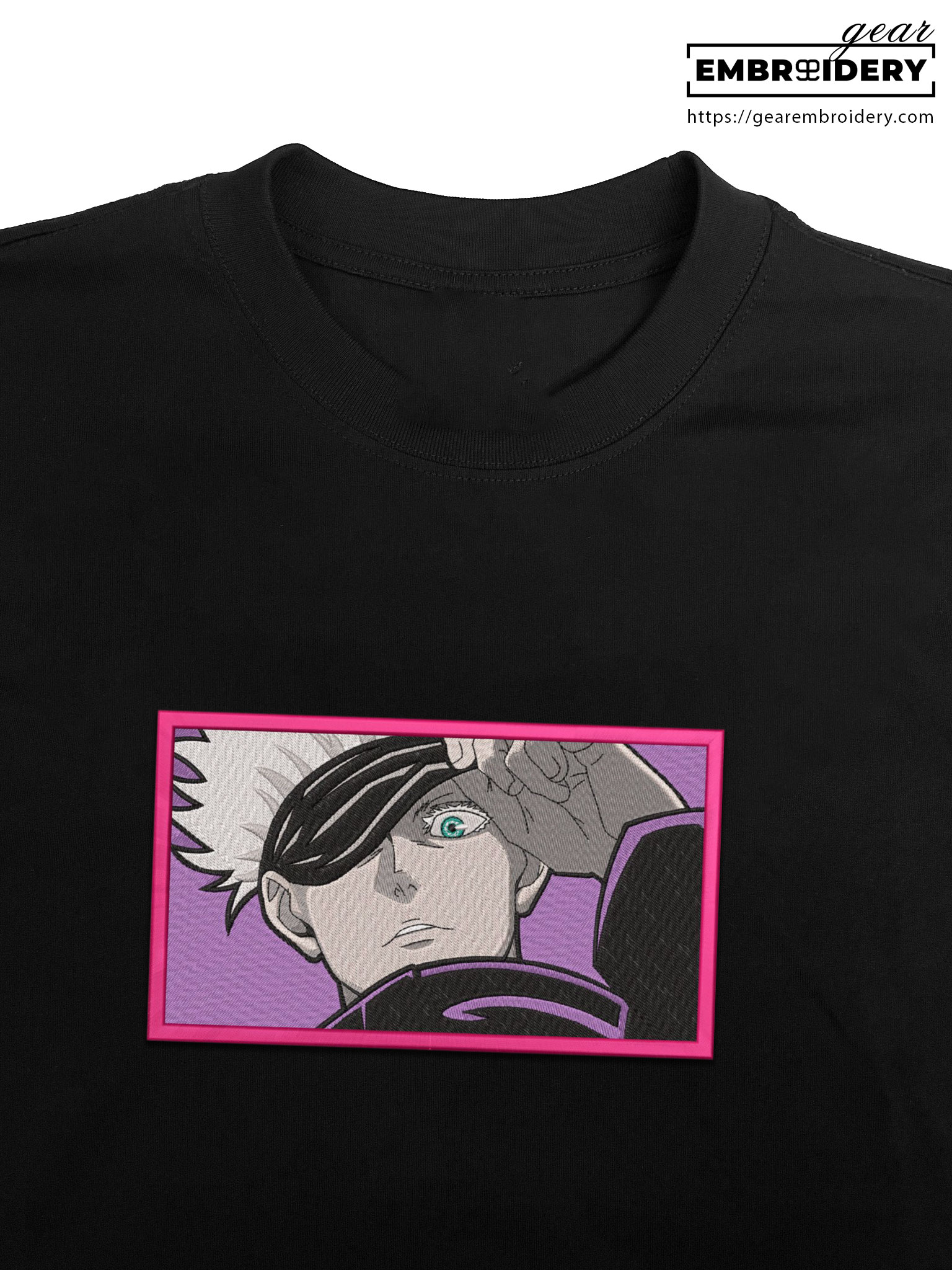 Gojo satoru Jujutsu Kaisen Anime Embroidered Design Personalized Embroidered T Shirt Sweatshirt Hoodie Clothing JK034