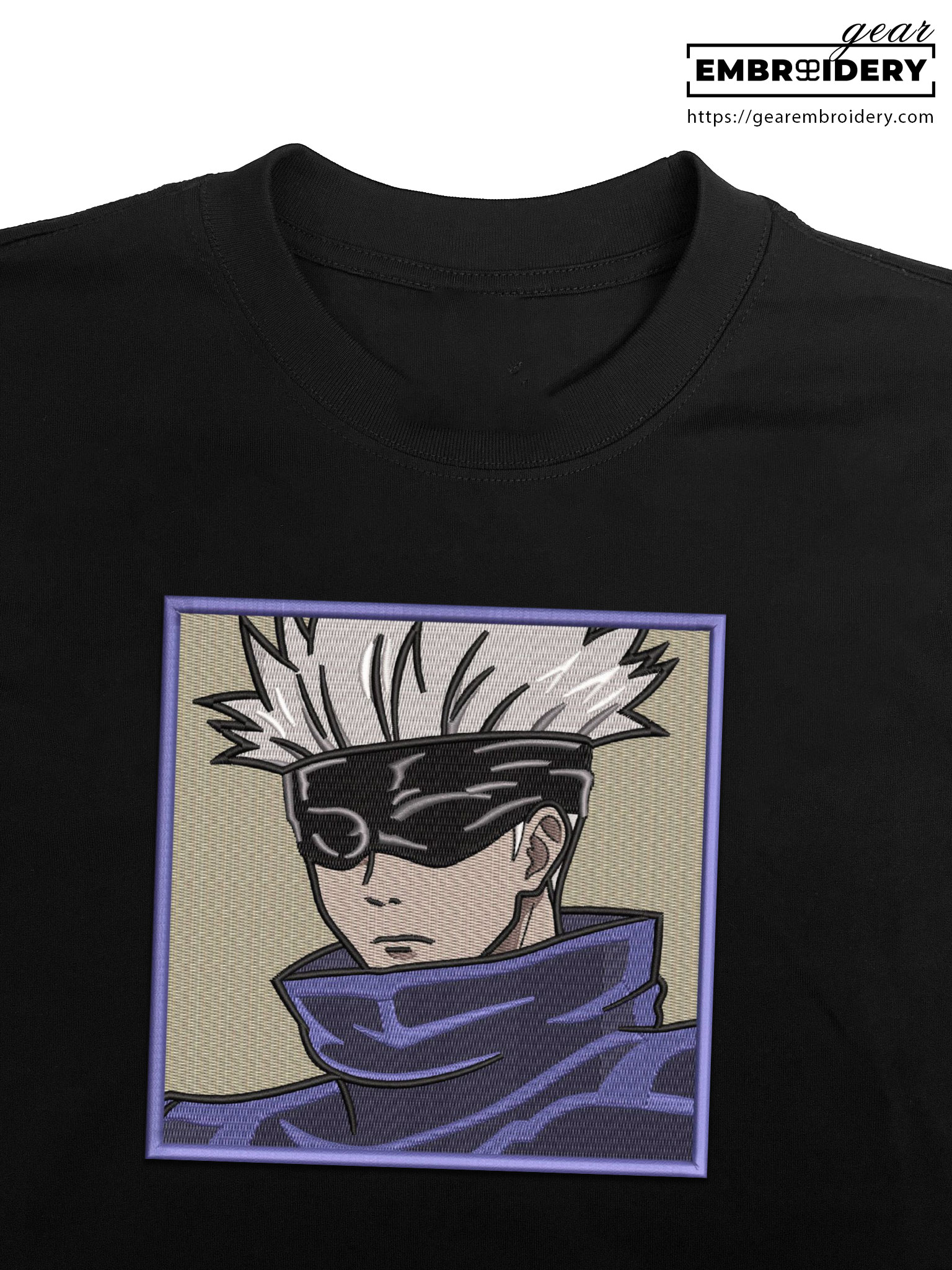 Gojo satoru Jujutsu Kaisen Anime Embroidered Design Personalized Embroidered T Shirt Sweatshirt Hoodie Clothing JK037