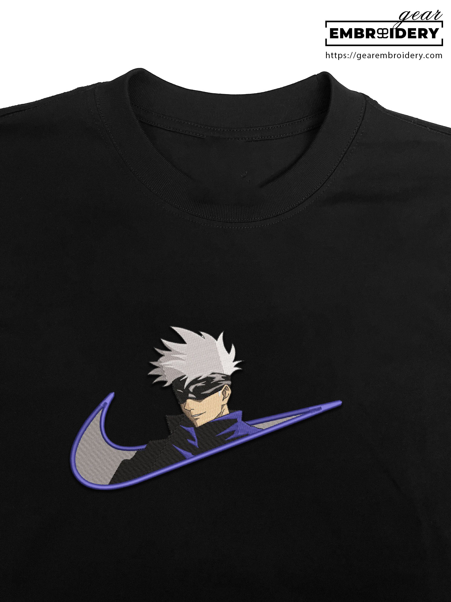 Gojo swoosh nike Jujutsu Kaisen Anime Embroidered Design Personalized Embroidered T Shirt Sweatshirt Hoodie Clothing  JK047
