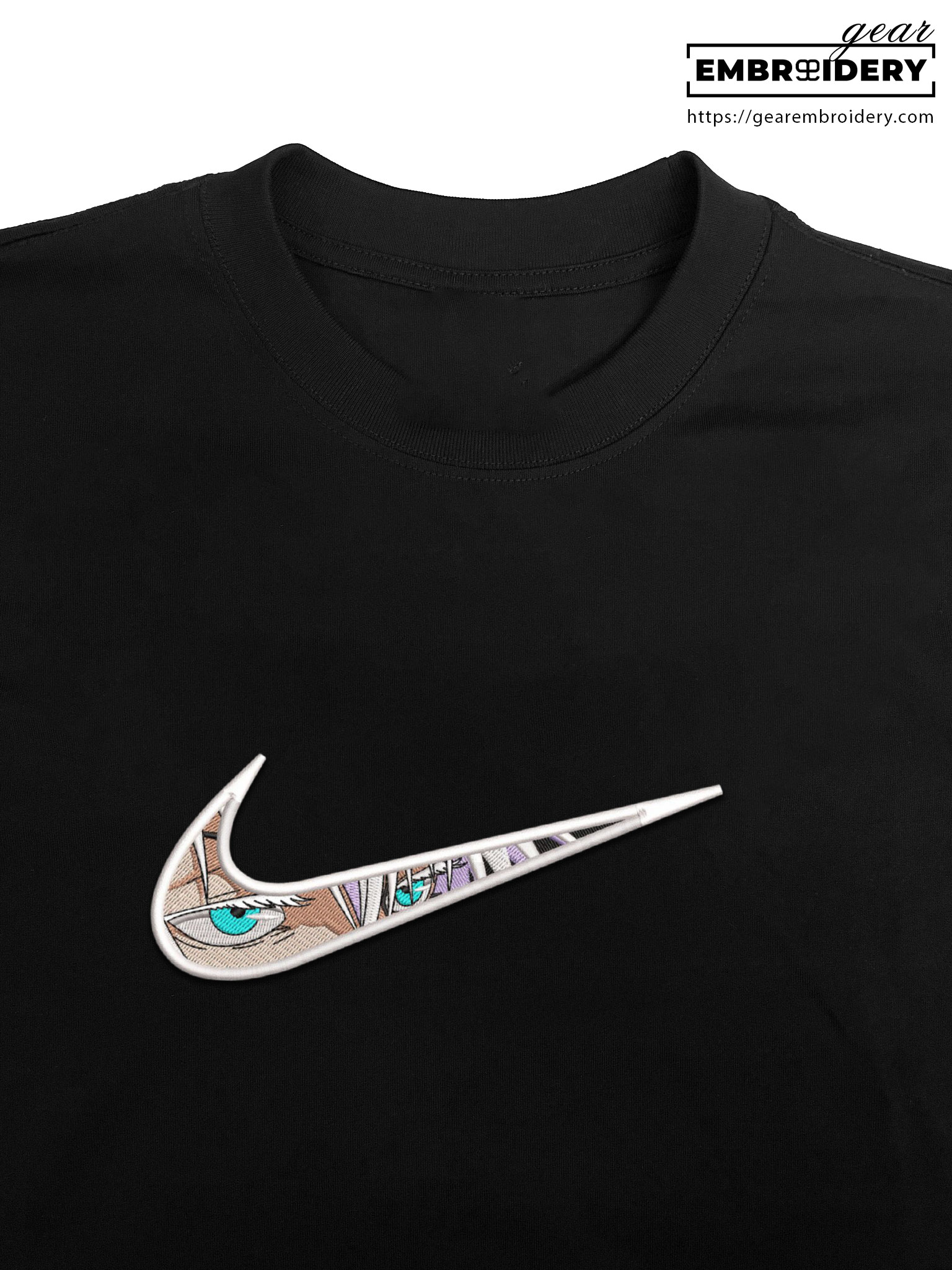 Gojo swoosh nike Jujutsu Kaisen Anime Embroidered Design Personalized Embroidered T Shirt Sweatshirt Hoodie Clothing  JK049