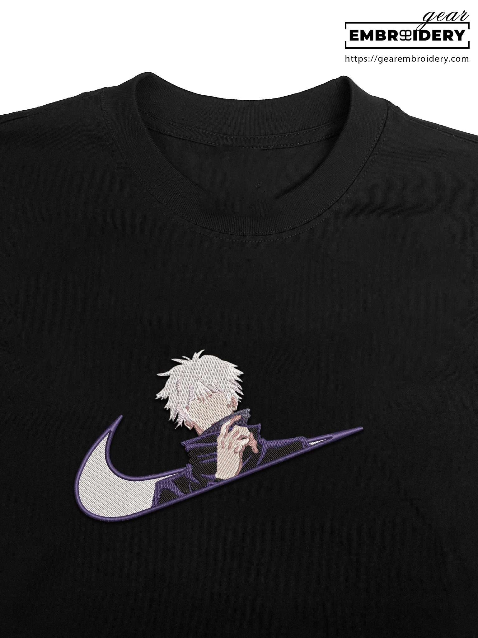 Gojo swoosh nike Jujutsu Kaisen Anime Embroidered Design Personalized Embroidered T Shirt Sweatshirt Hoodie Clothing  JK050