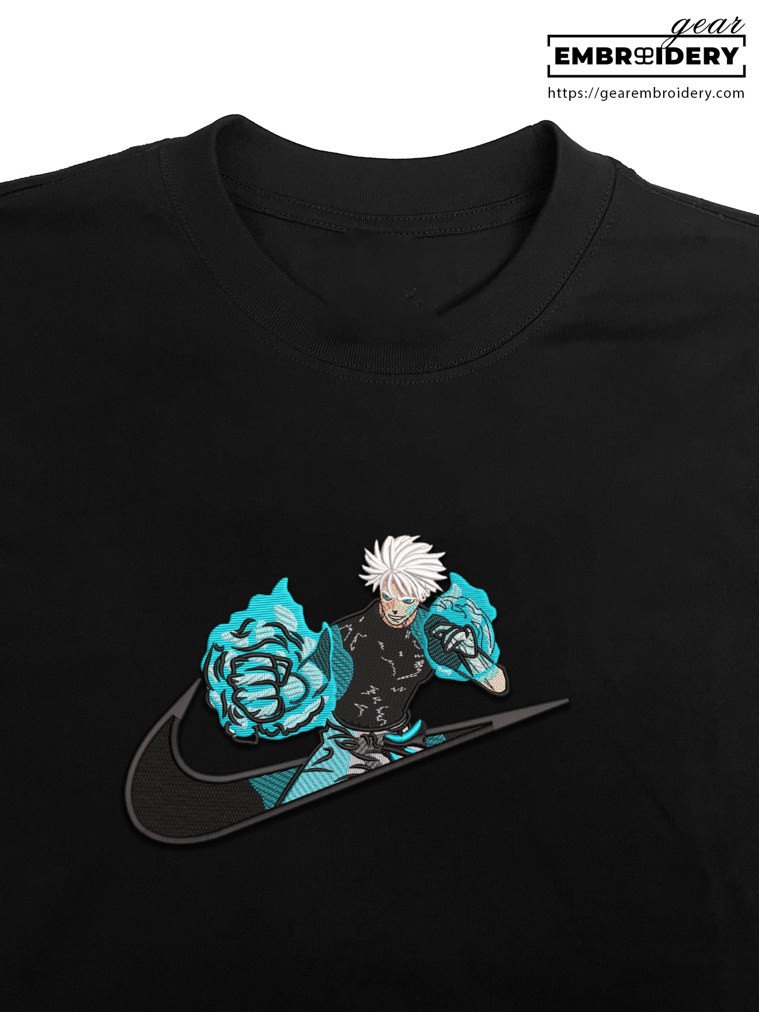 Gojo swoosh nike Jujutsu Kaisen Anime Embroidered Design Personalized Embroidered T Shirt Sweatshirt Hoodie Clothing  JK052