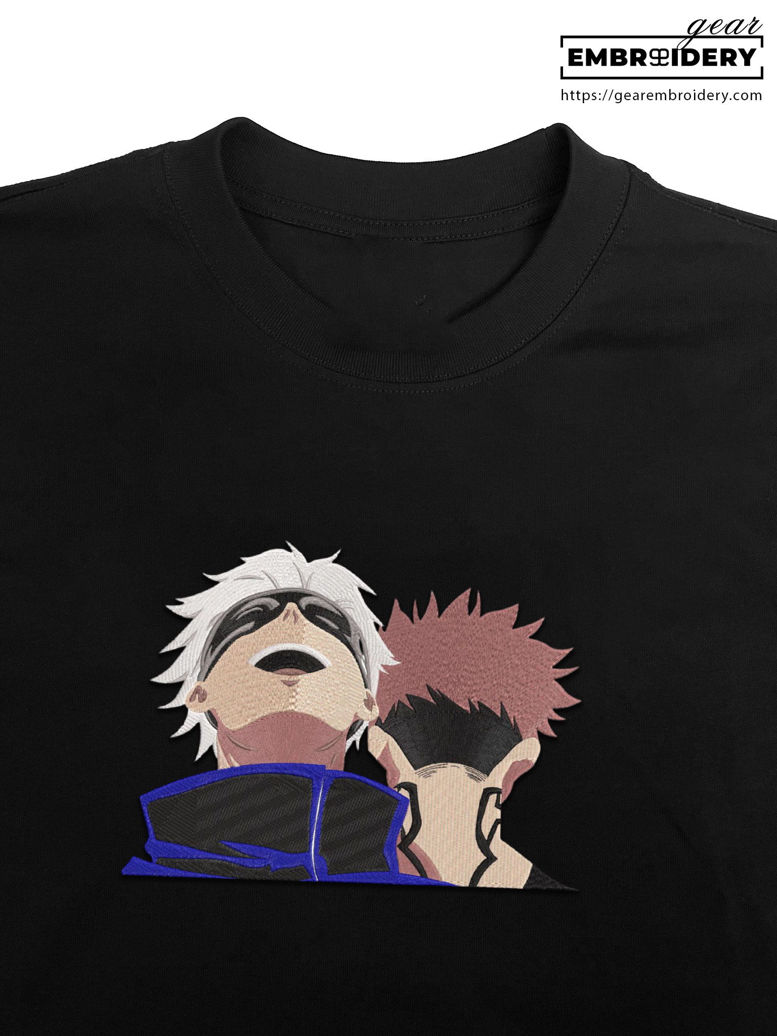Itadori gojo Jujutsu Kaisen Anime Embroidered Design Personalized Embroidered T Shirt Sweatshirt Hoodie Clothing JK059