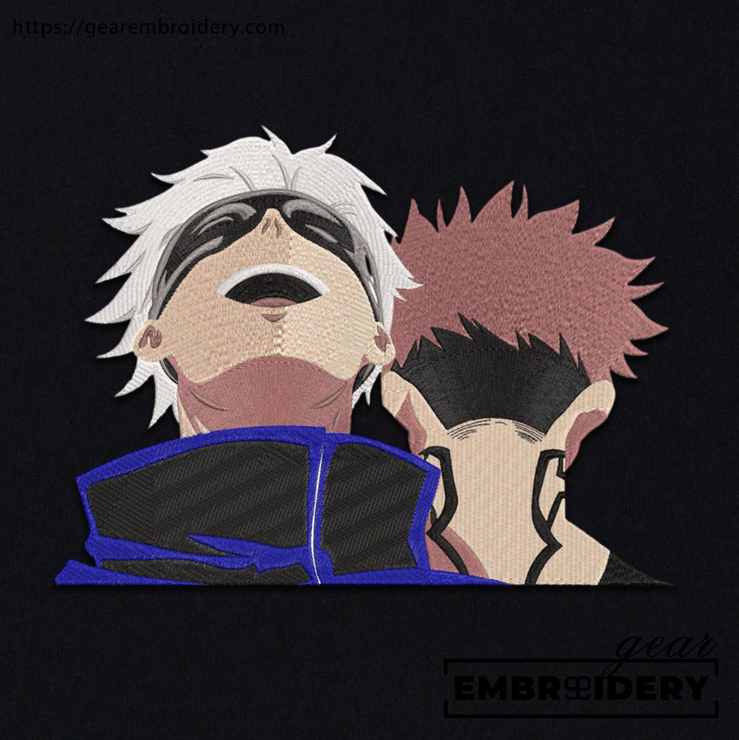 Itadori gojo Jujutsu Kaisen Anime Embroidered Design Personalized Embroidered T Shirt Sweatshirt Hoodie Clothing JK059