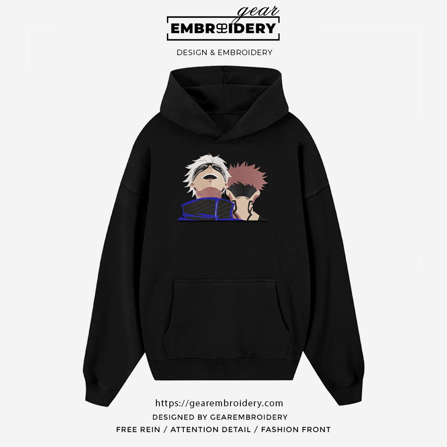 Itadori gojo Jujutsu Kaisen Anime Embroidered Design Personalized Embroidered T Shirt Sweatshirt Hoodie Clothing JK059