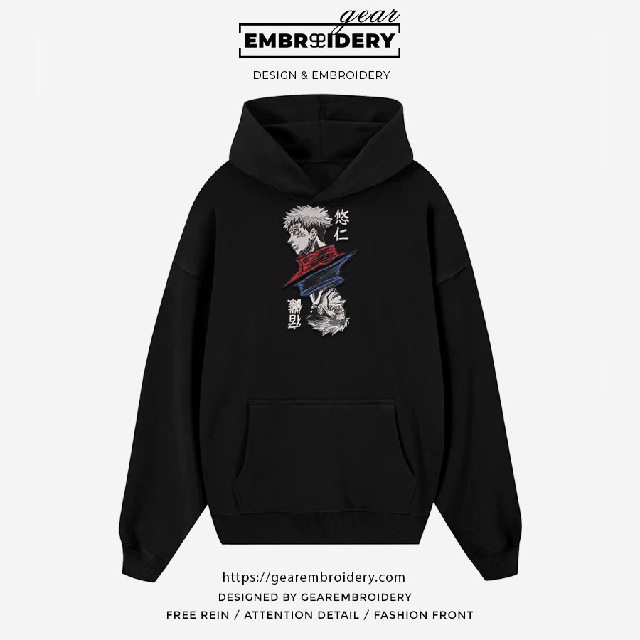 Itadori sukuna Jujutsu Kaisen Anime Embroidered Design Personalized Embroidered T Shirt Sweatshirt Hoodie Clothing JK061