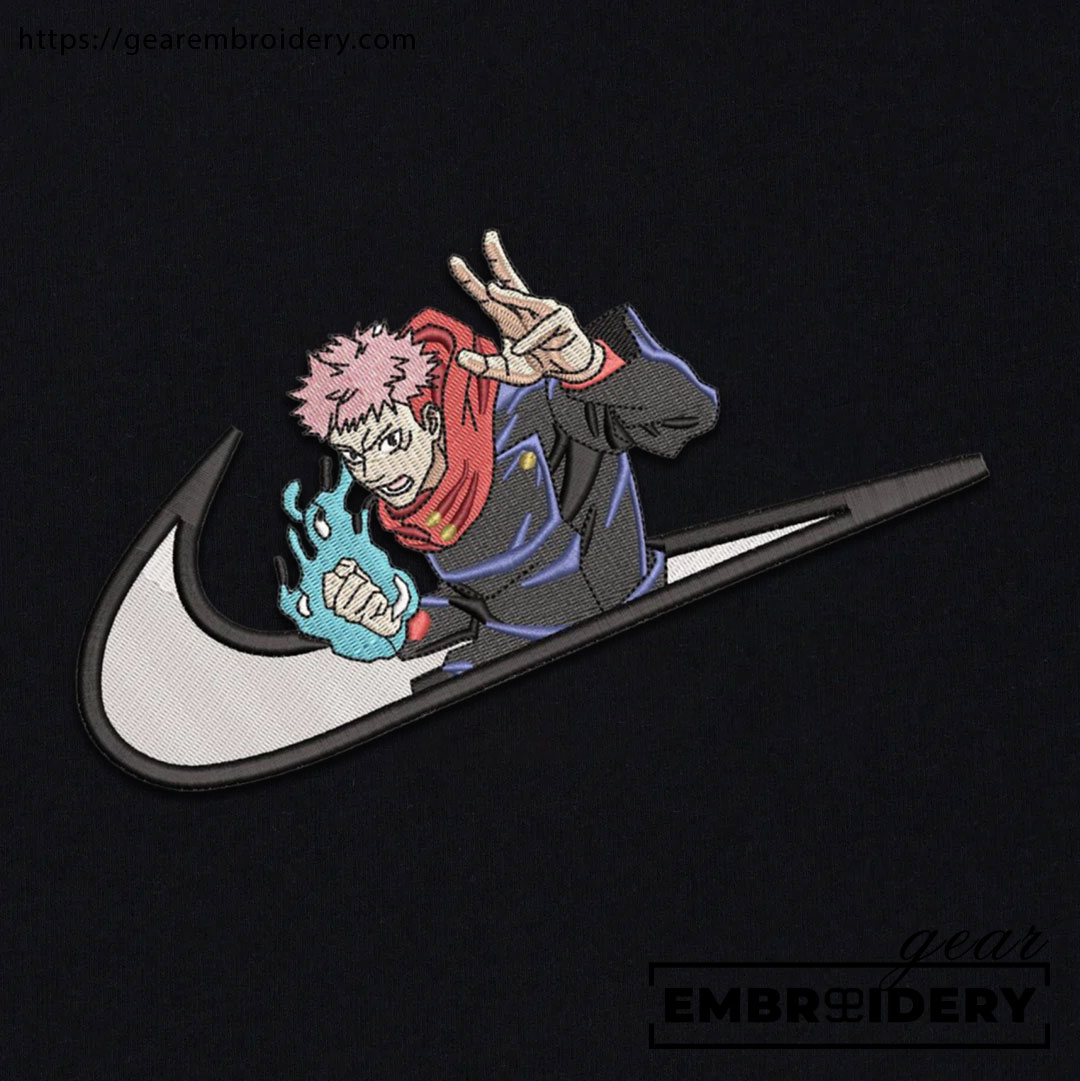 Itadori swoosh nike Jujutsu Kaisen Anime Embroidered Design Personalized Embroidered T Shirt Sweatshirt Hoodie Clothing  JK062