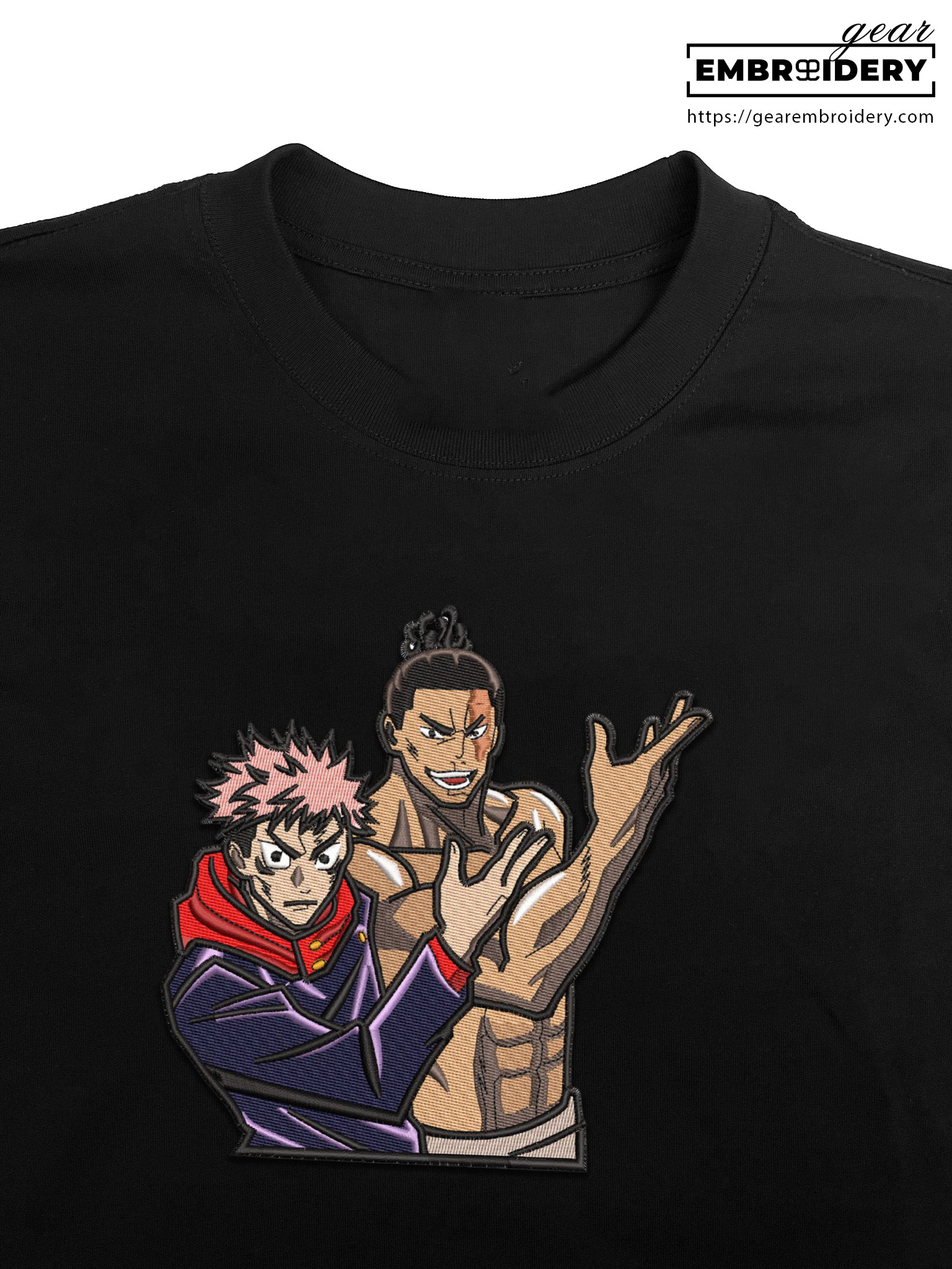 Itadori todo Jujutsu Kaisen Anime Embroidered Design Personalized Embroidered T Shirt Sweatshirt Hoodie Clothing JK064