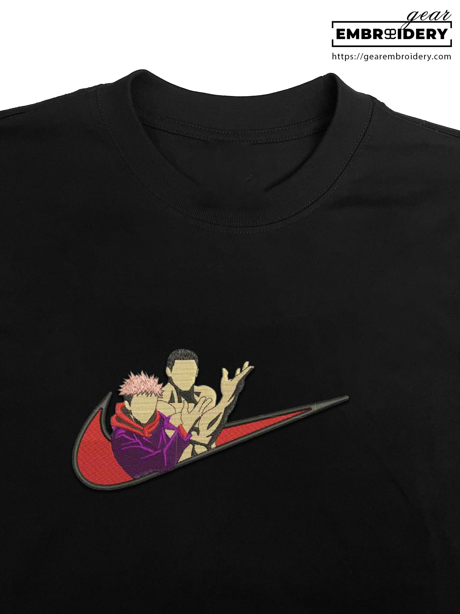 Itadori todo swoosh nike Jujutsu Kaisen Anime Embroidered Design Personalized Embroidered T Shirt Sweatshirt Hoodie Clothing  JK065