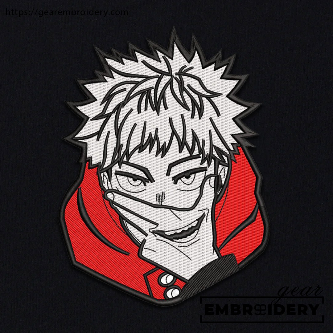 Itadori yuji Jujutsu Kaisen Anime Embroidered Design Personalized Embroidered T Shirt Sweatshirt Hoodie Clothing JK066