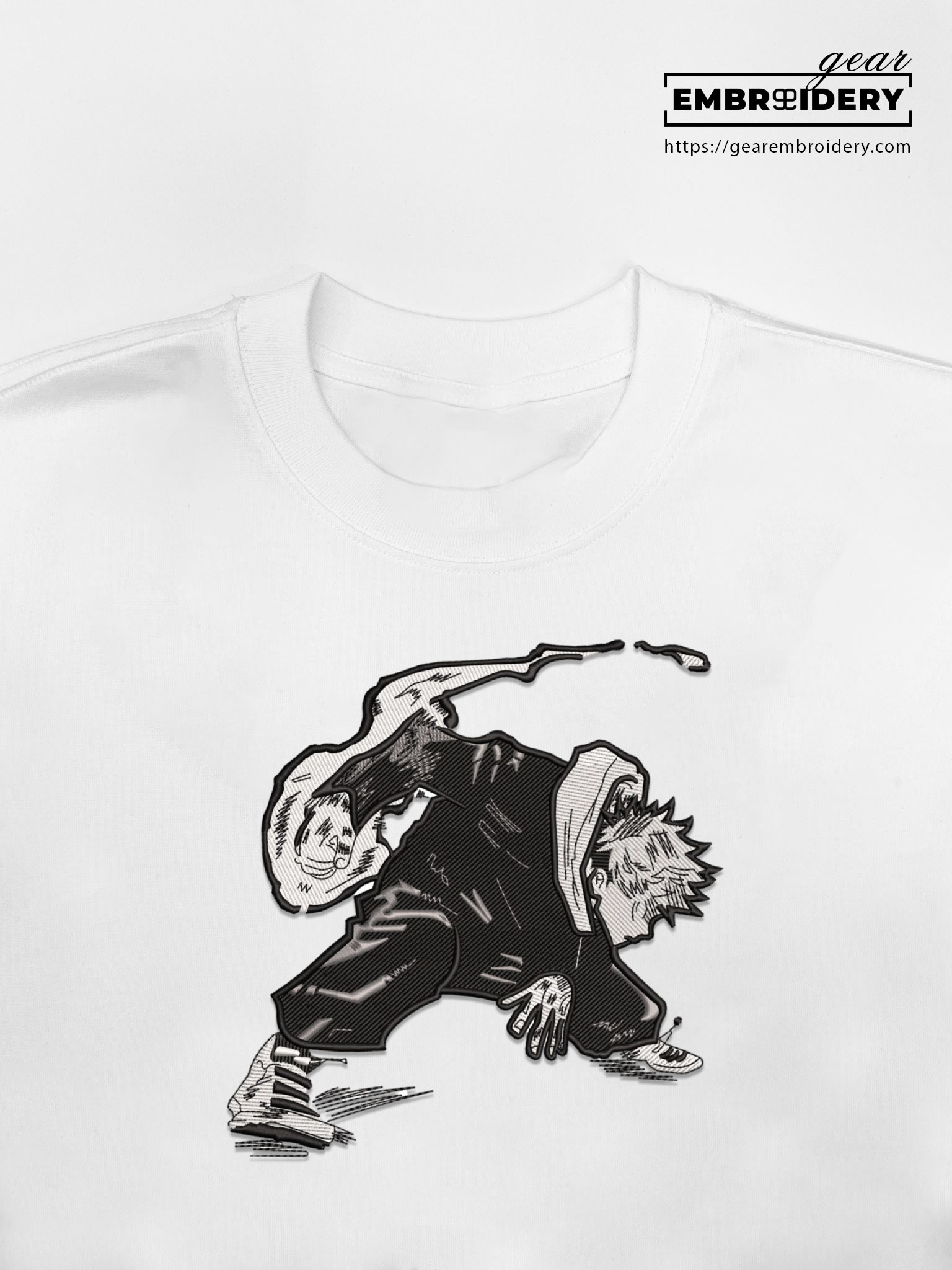 Itadori yuji Jujutsu Kaisen Anime Embroidered Design Personalized Embroidered T Shirt Sweatshirt Hoodie Clothing JK069