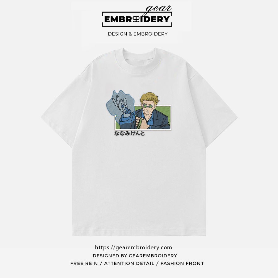 Kento nanami Jujutsu Kaisen Anime Embroidered Design Personalized Embroidered T Shirt Sweatshirt Hoodie Clothing JK073