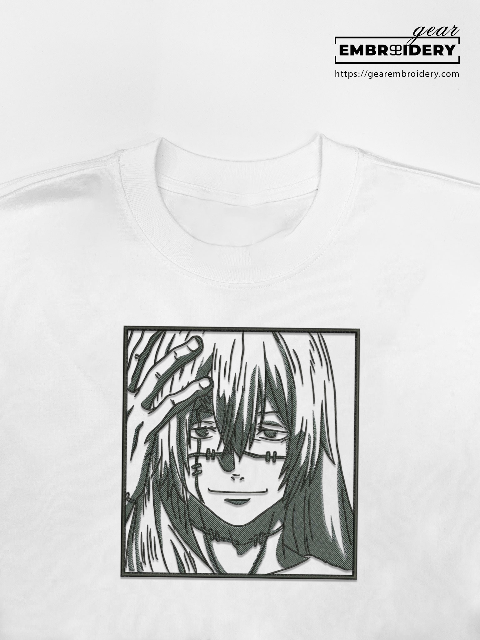 Mahito Jujutsu Kaisen Anime Embroidered Design Personalized Embroidered T Shirt Sweatshirt Hoodie Clothing JK076