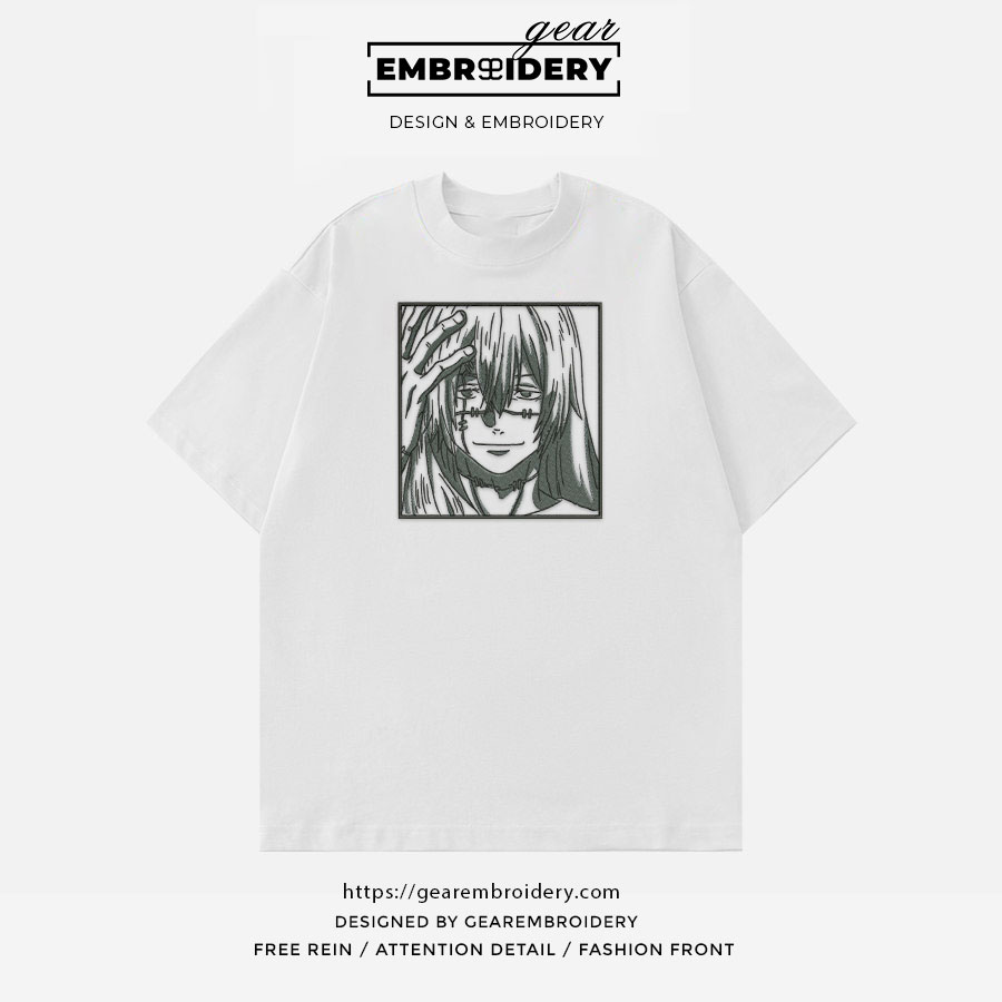 Mahito Jujutsu Kaisen Anime Embroidered Design Personalized Embroidered T Shirt Sweatshirt Hoodie Clothing JK076