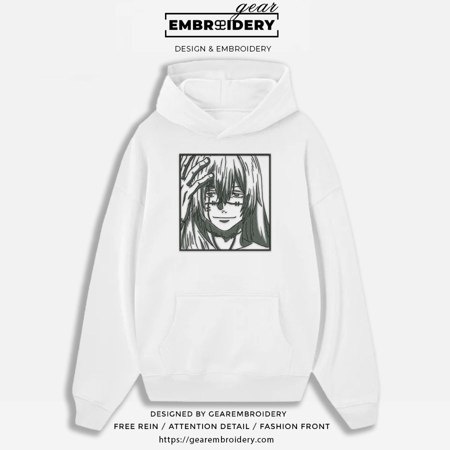 Mahito Jujutsu Kaisen Anime Embroidered Design Personalized Embroidered T Shirt Sweatshirt Hoodie Clothing JK076