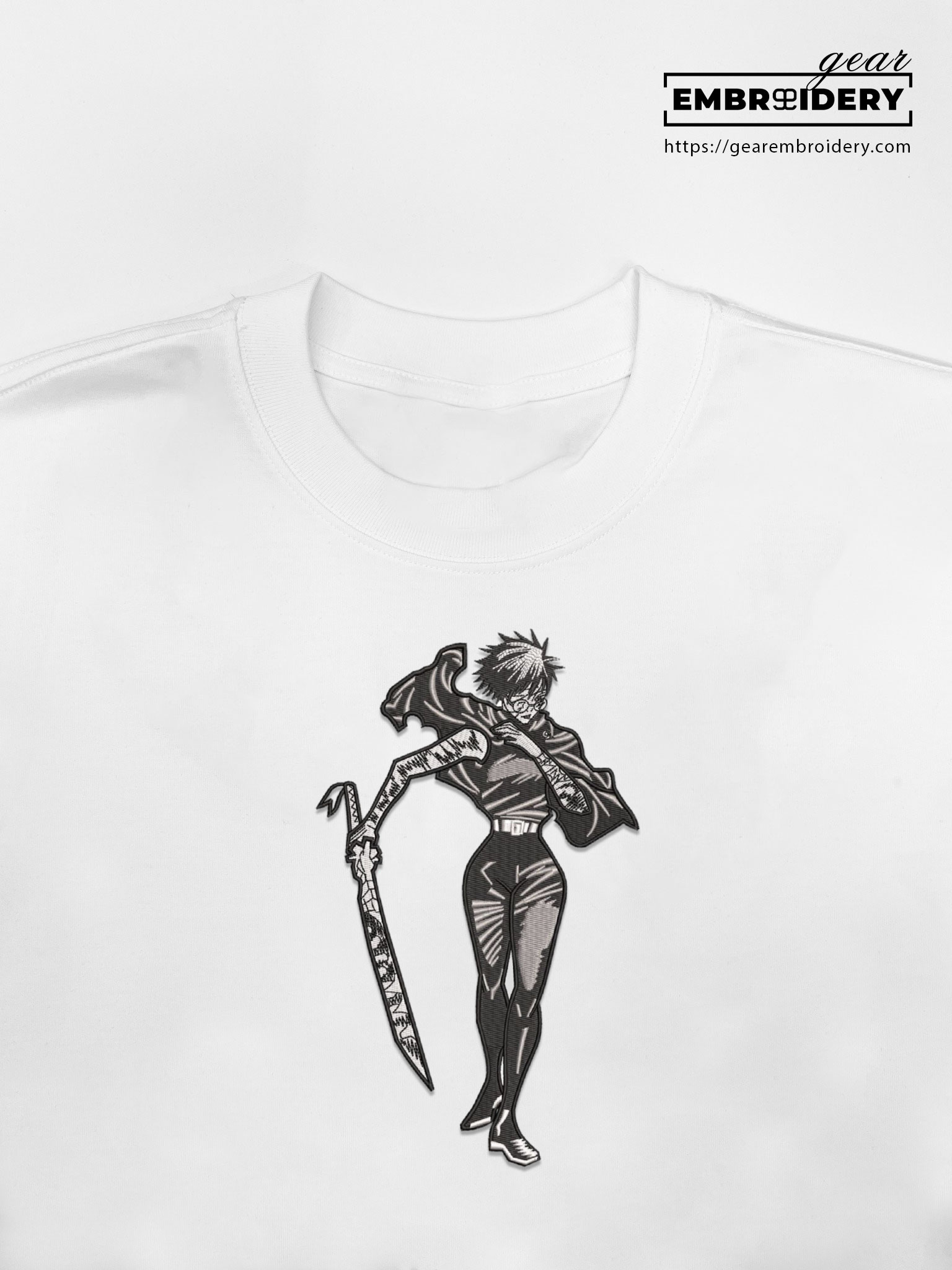 Maki zenin Jujutsu Kaisen Anime Embroidered Design Personalized Embroidered T Shirt Sweatshirt Hoodie Clothing JK077