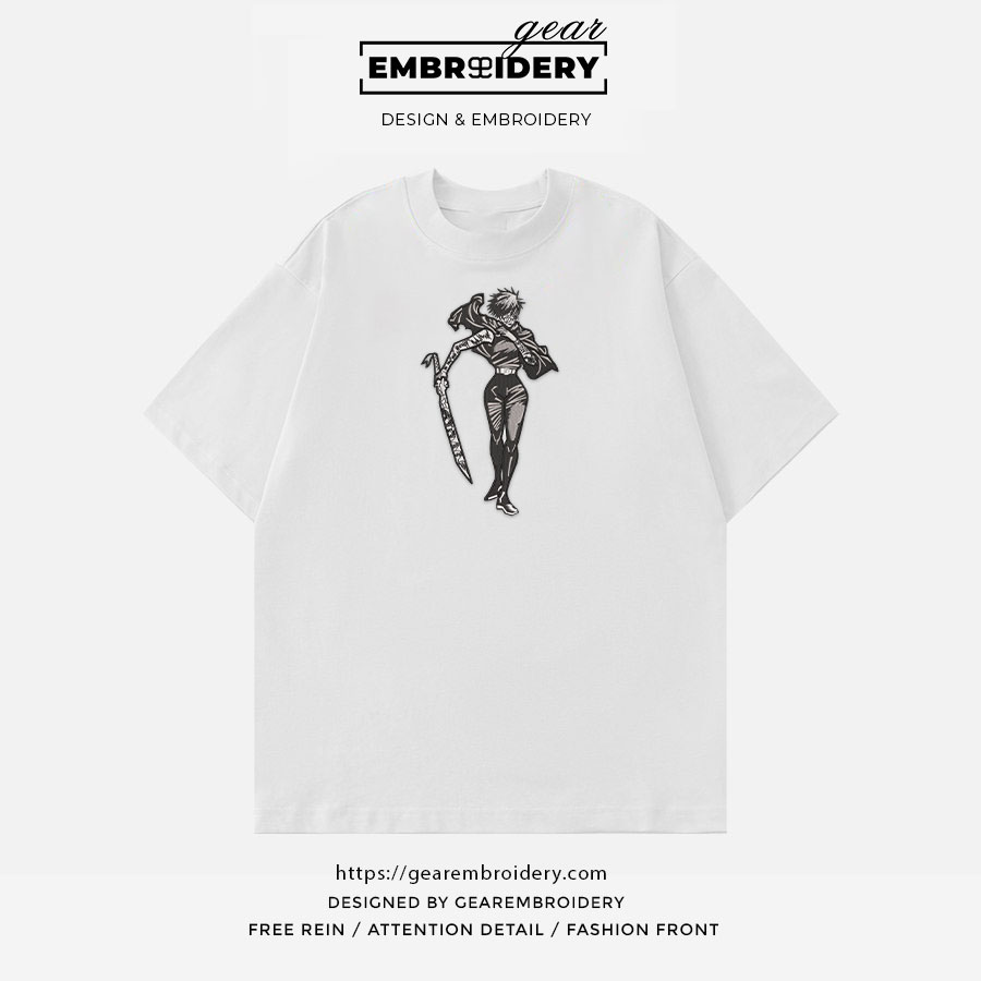 Maki zenin Jujutsu Kaisen Anime Embroidered Design Personalized Embroidered T Shirt Sweatshirt Hoodie Clothing JK077